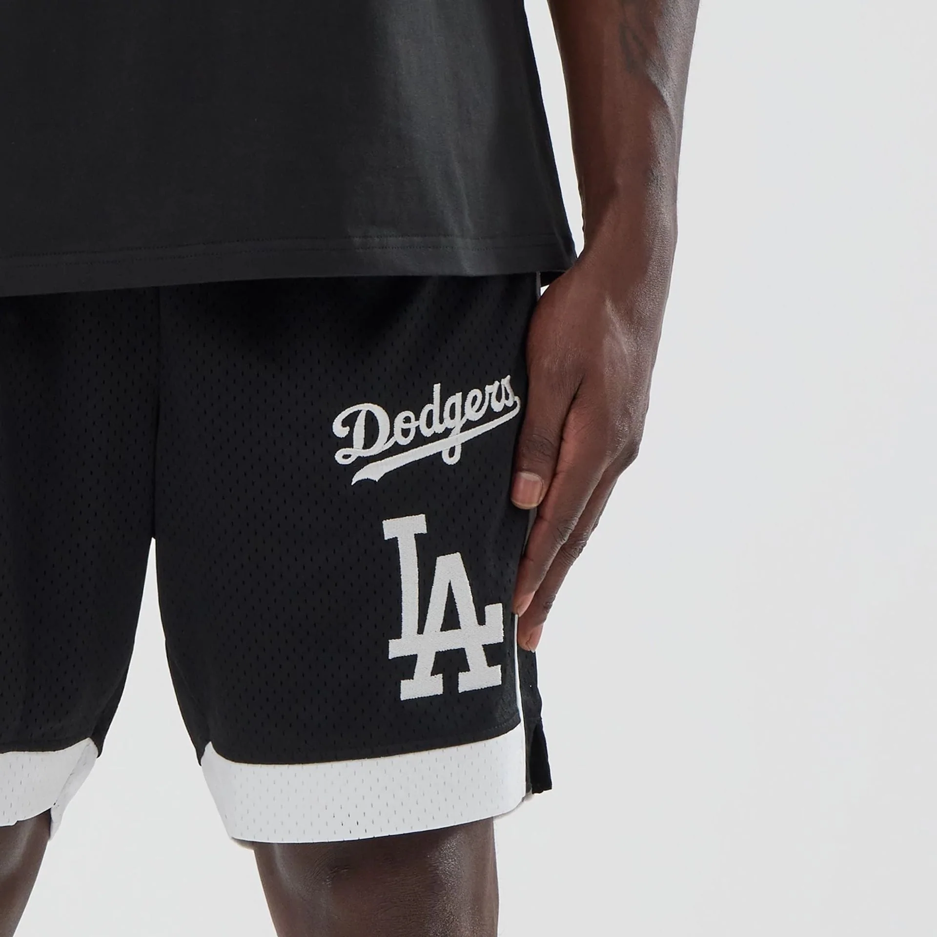 LA Dodgers MLB Black Mesh Shorts - Image 5