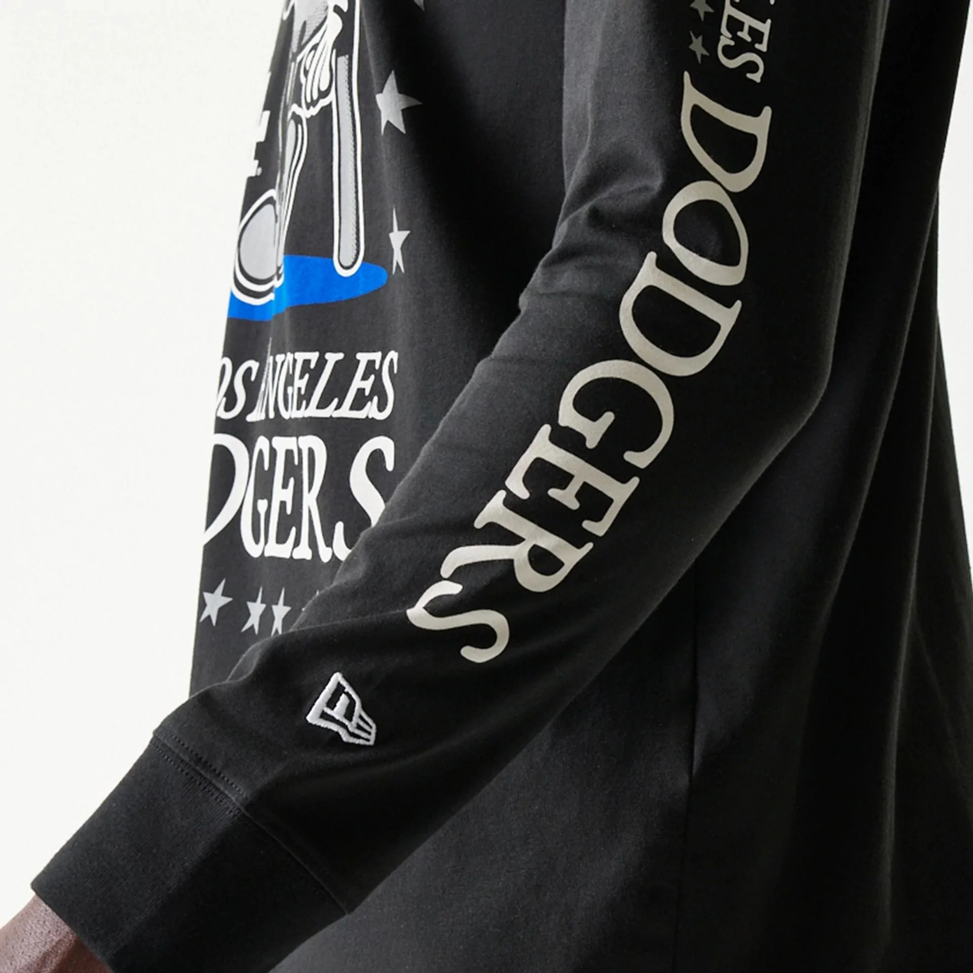 LA Dodgers MLB Character Black Long Sleeve T-Shirt - Image 5