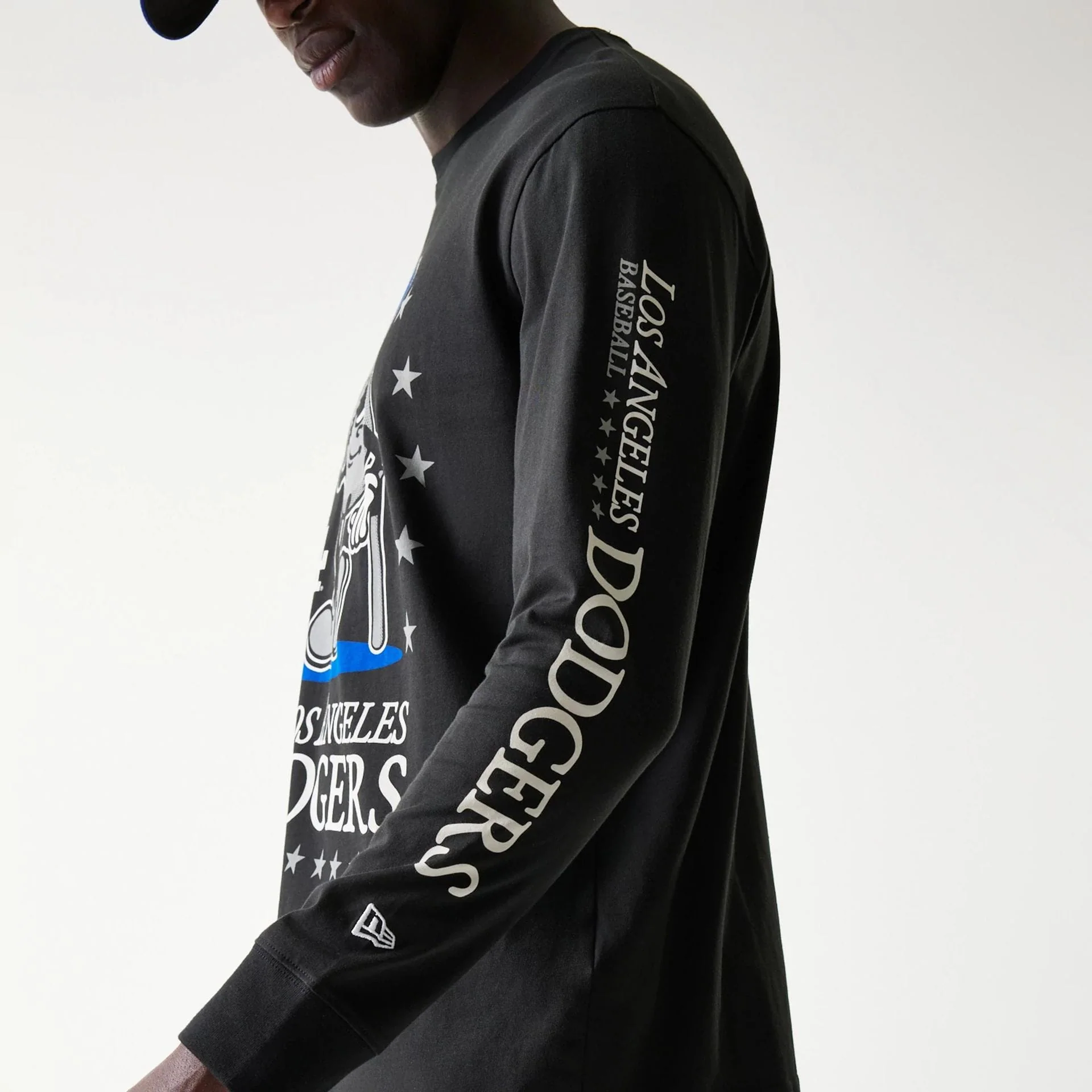 LA Dodgers MLB Character Black Long Sleeve T-Shirt - Image 6