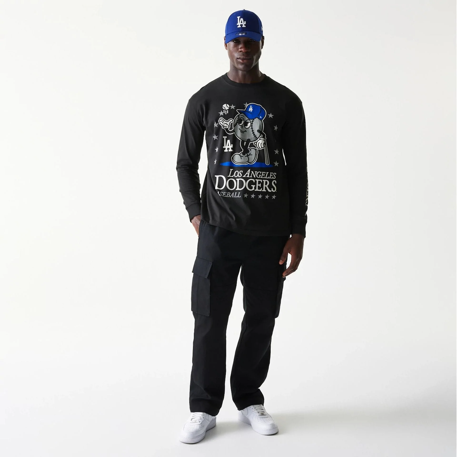 LA Dodgers MLB Character Black Long Sleeve T-Shirt - Image 8