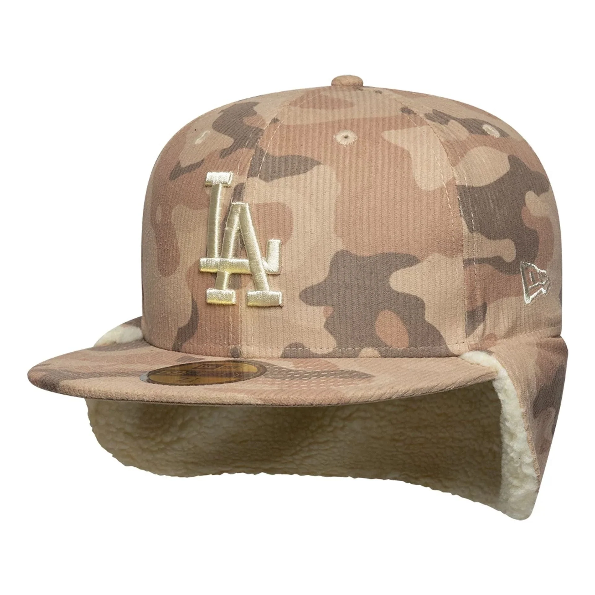 LA Dodgers MLB Cord Light Beige Downflap 59FIFTY Fitted Cap - Image 2