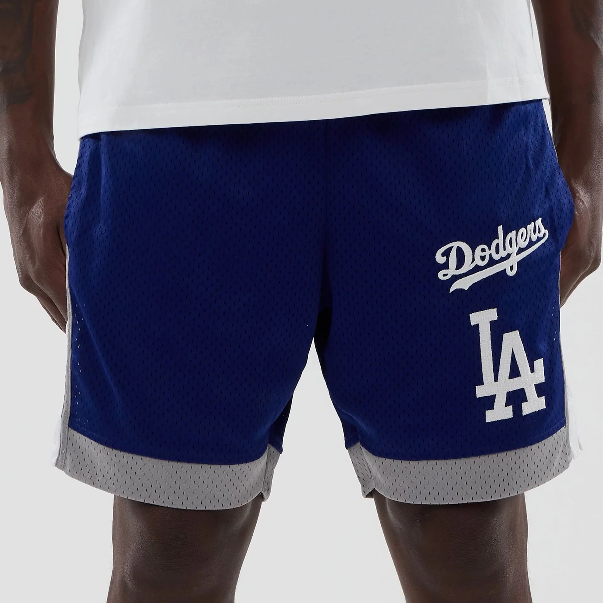 LA Dodgers MLB Dark Blue Mesh Shorts - Image 2