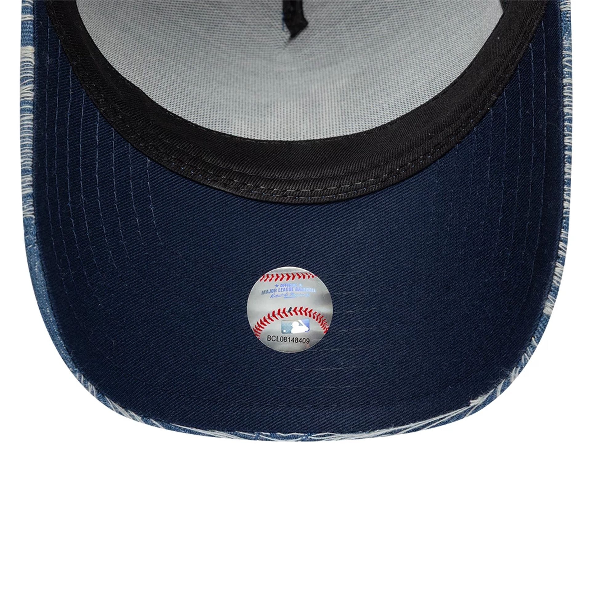LA Dodgers MLB Distressed Denim Blue 9FORTY E-Frame Adjustable Cap - Image 7