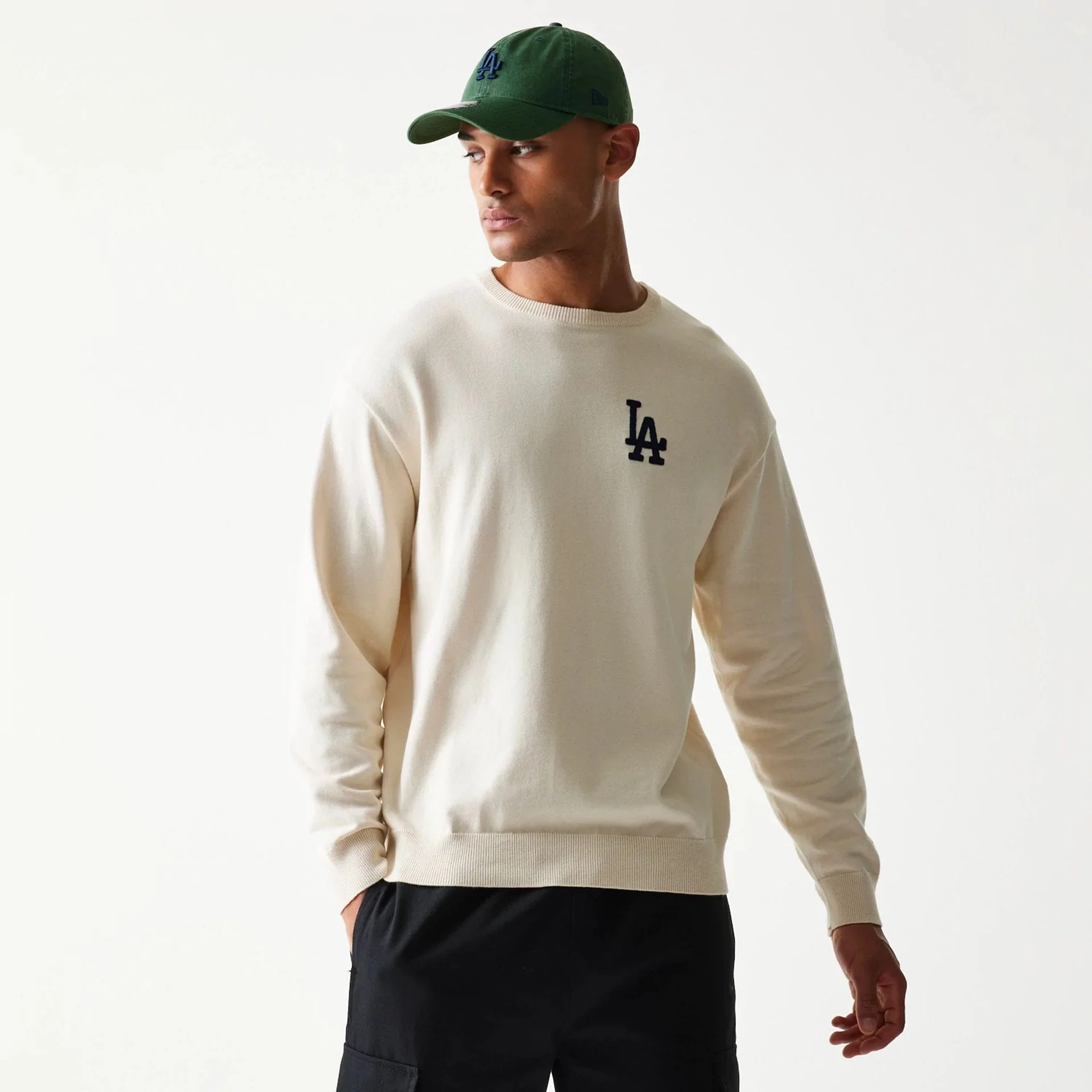 LA Dodgers MLB Essential Open White Knitted Sweater - Image 3