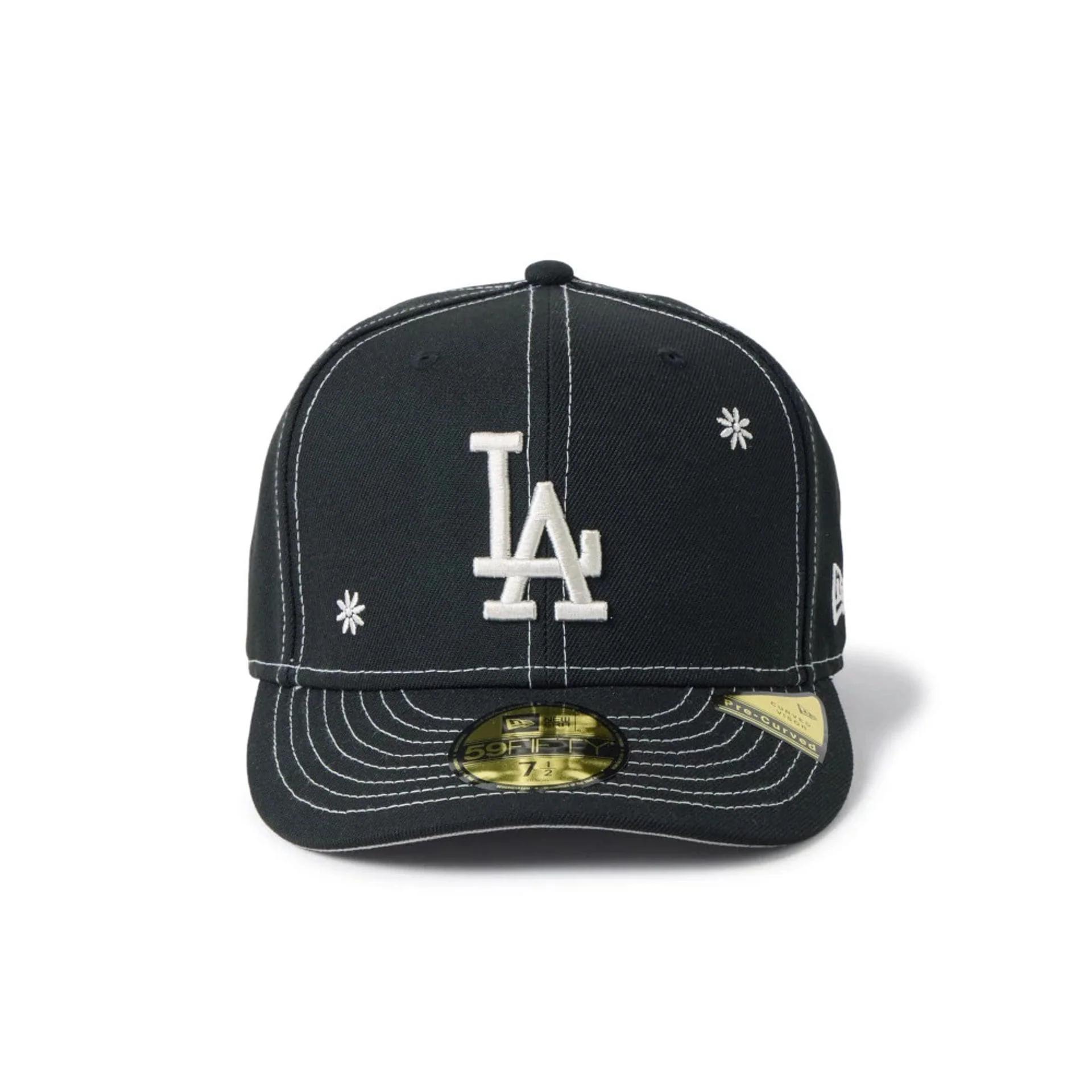LA Dodgers MLB Floral Black 59FIFTY Fitted Cap - Image 2