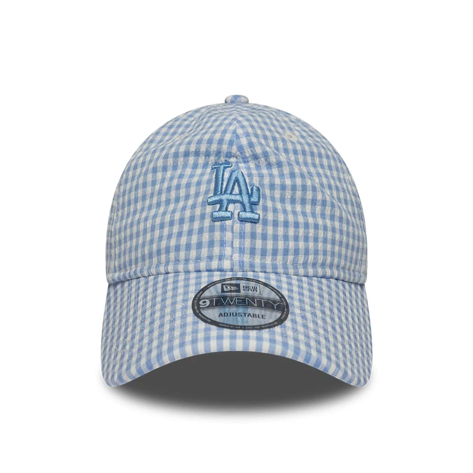 LA Dodgers MLB Gingham Bowback Pastel Blue 9TWENTY Adjustable Cap - Image 3