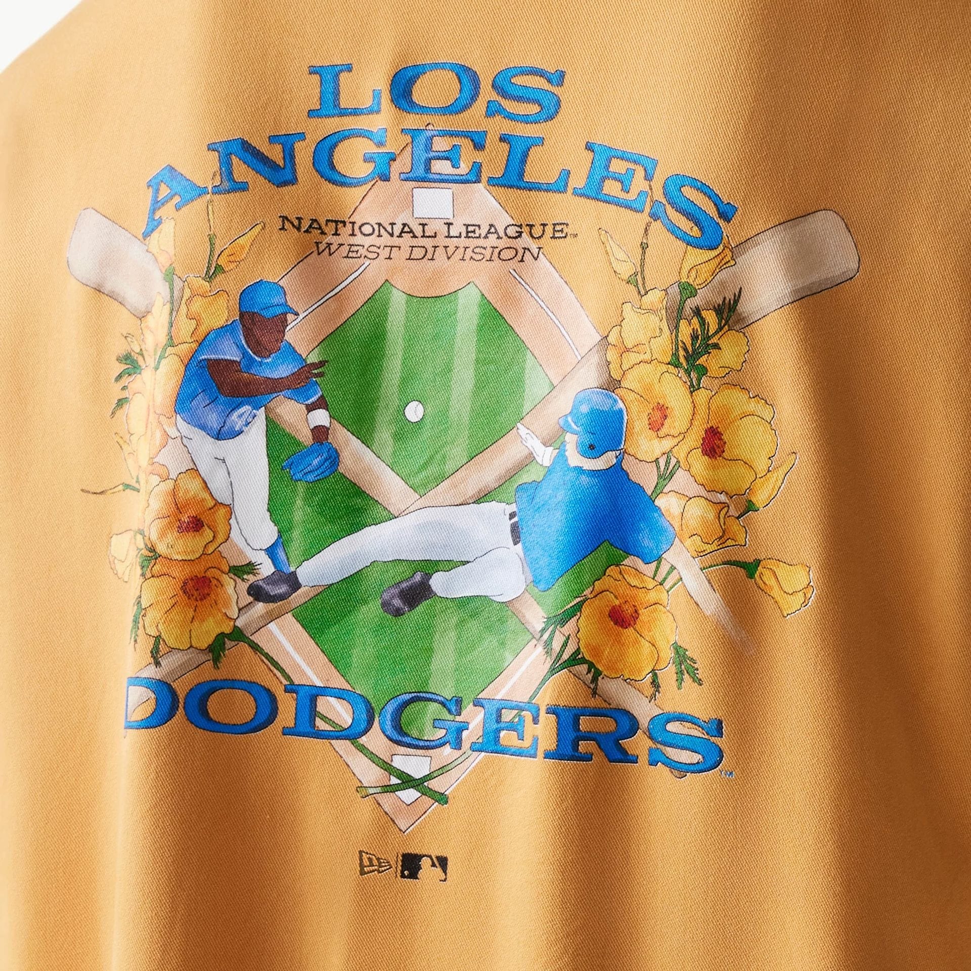 LA Dodgers MLB Graphic Beige Revere Short Sleeve Shirt - Image 4