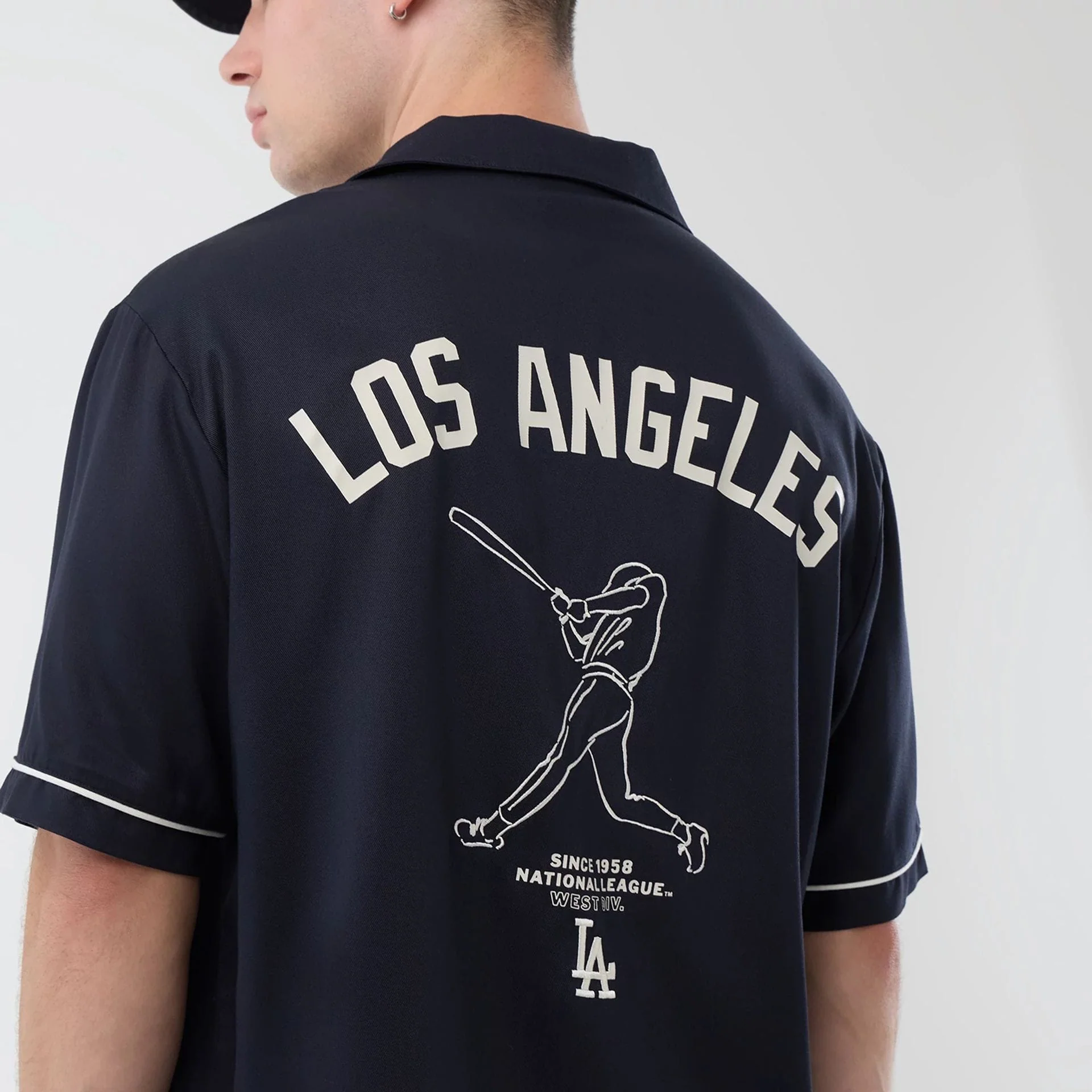 LA Dodgers MLB Graphic Revere Navy Short Sleeve Shirt - Image 4