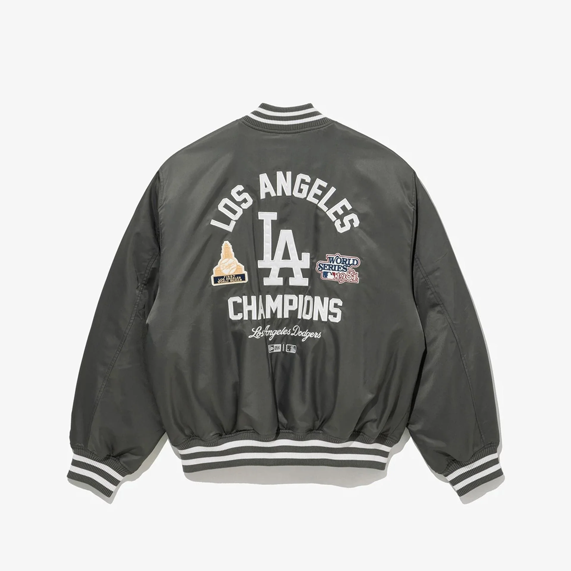LA Dodgers MLB Grey Stadium Jacket - Image 2