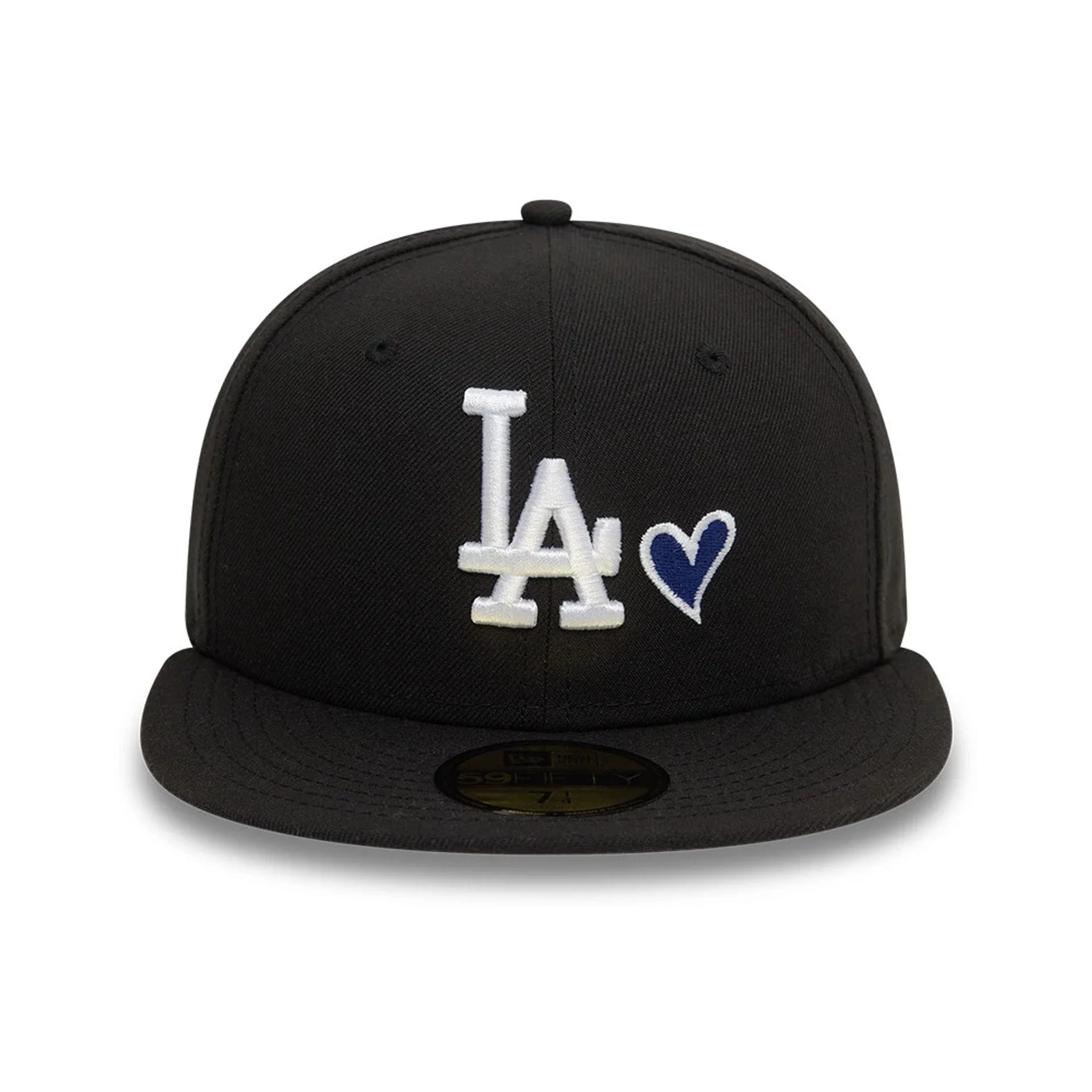 LA Dodgers MLB Heart Icon Black 59FIFTY Fitted Cap - Image 3