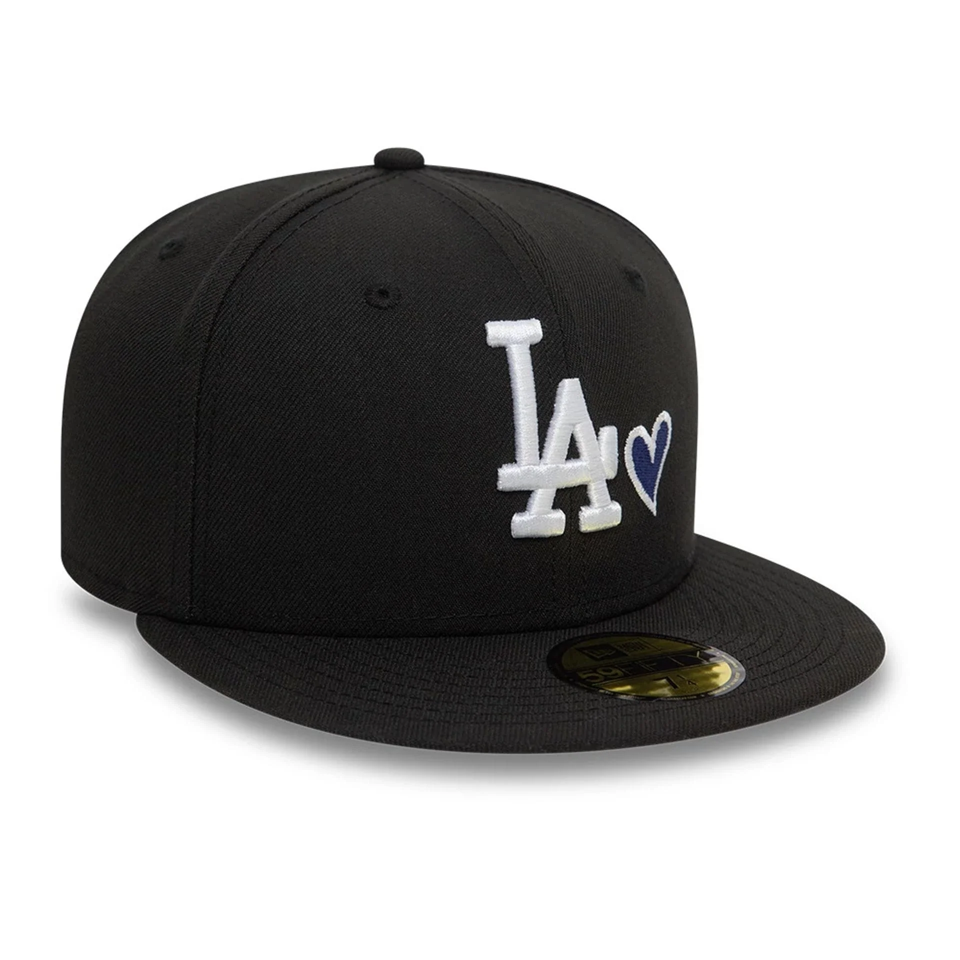 LA Dodgers MLB Heart Icon Black 59FIFTY Fitted Cap - Image 4