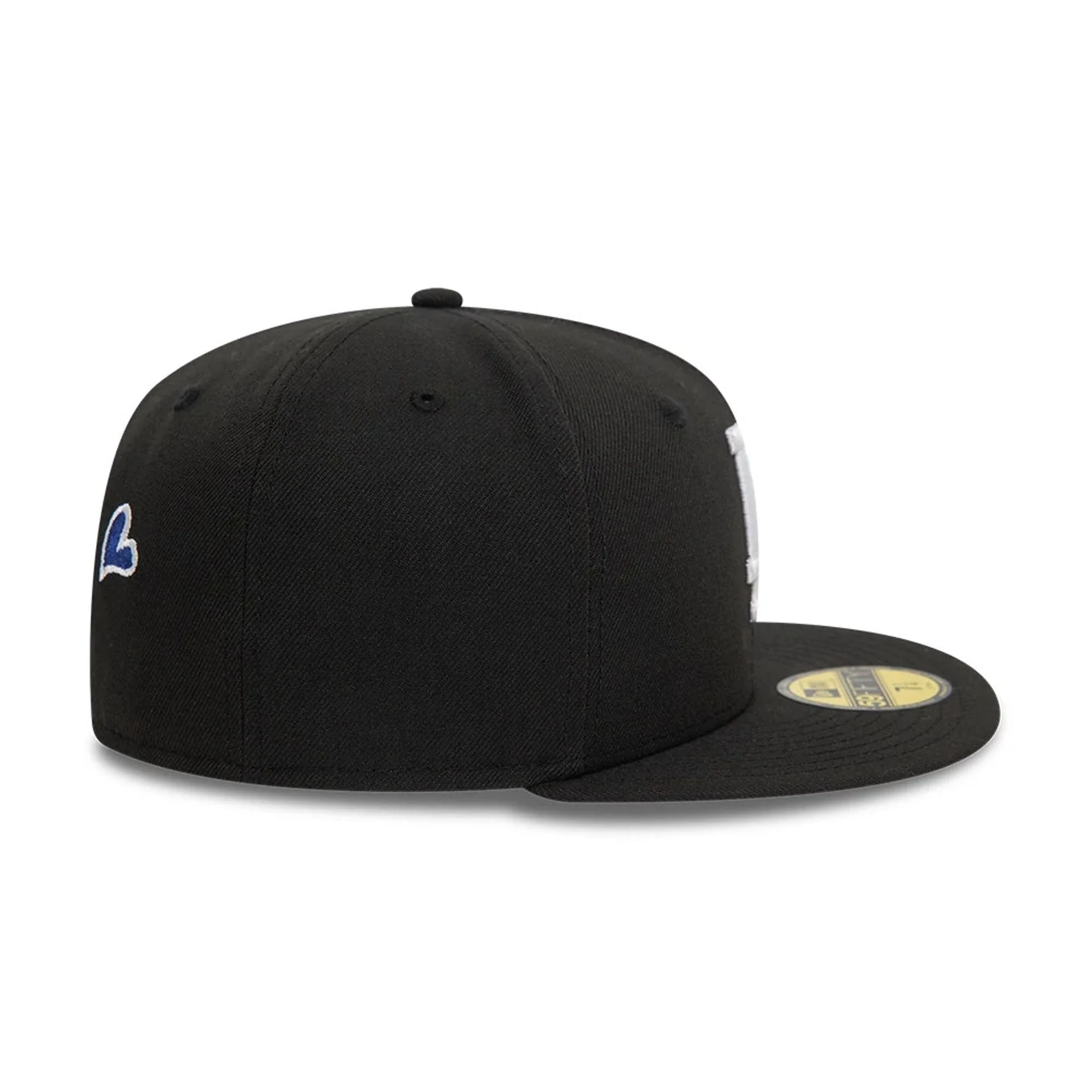 LA Dodgers MLB Heart Icon Black 59FIFTY Fitted Cap - Image 5