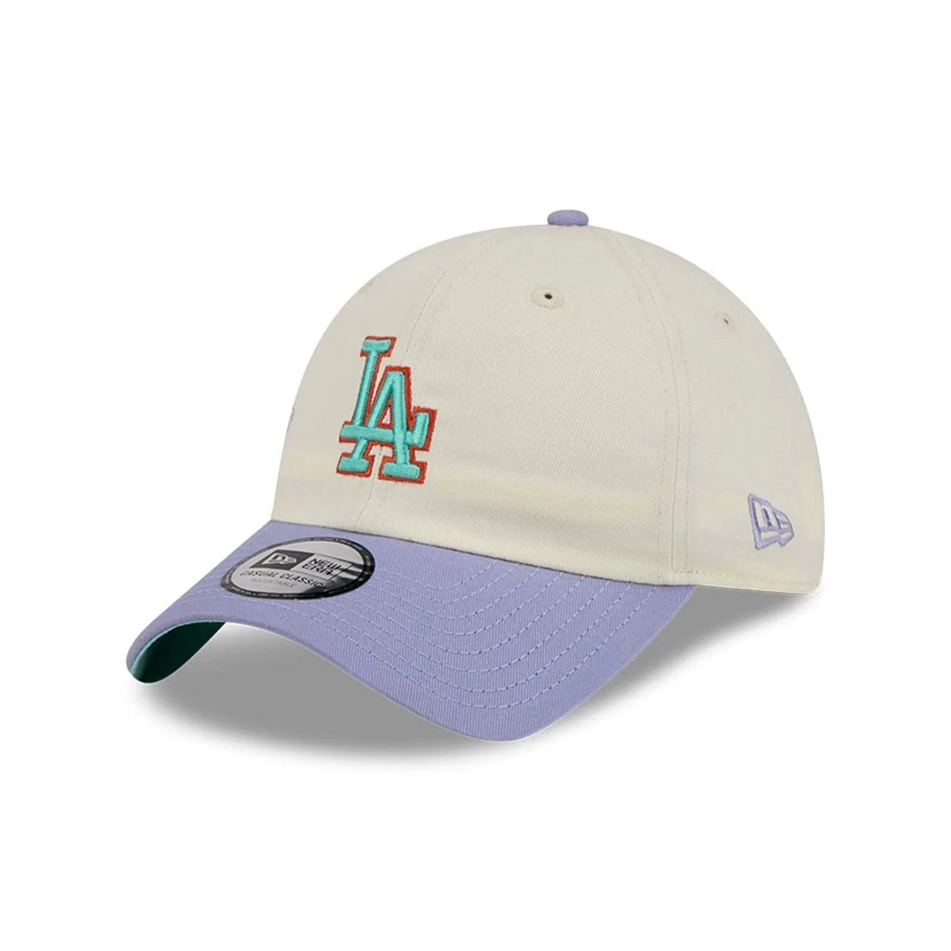 LA Dodgers MLB Lavender Flowers White Casual Classic Adjustable Cap - Image 4