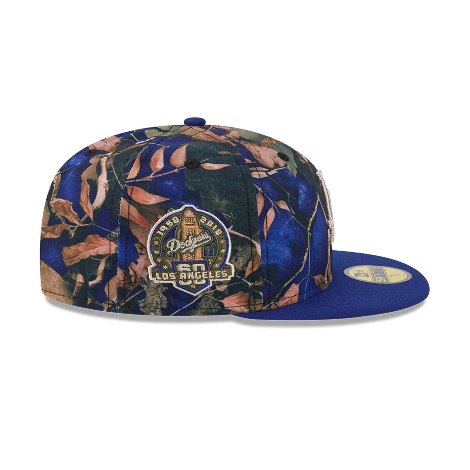 LA Dodgers MLB Leaves Dark Blue 59FIFTY Fitted Cap - Image 5