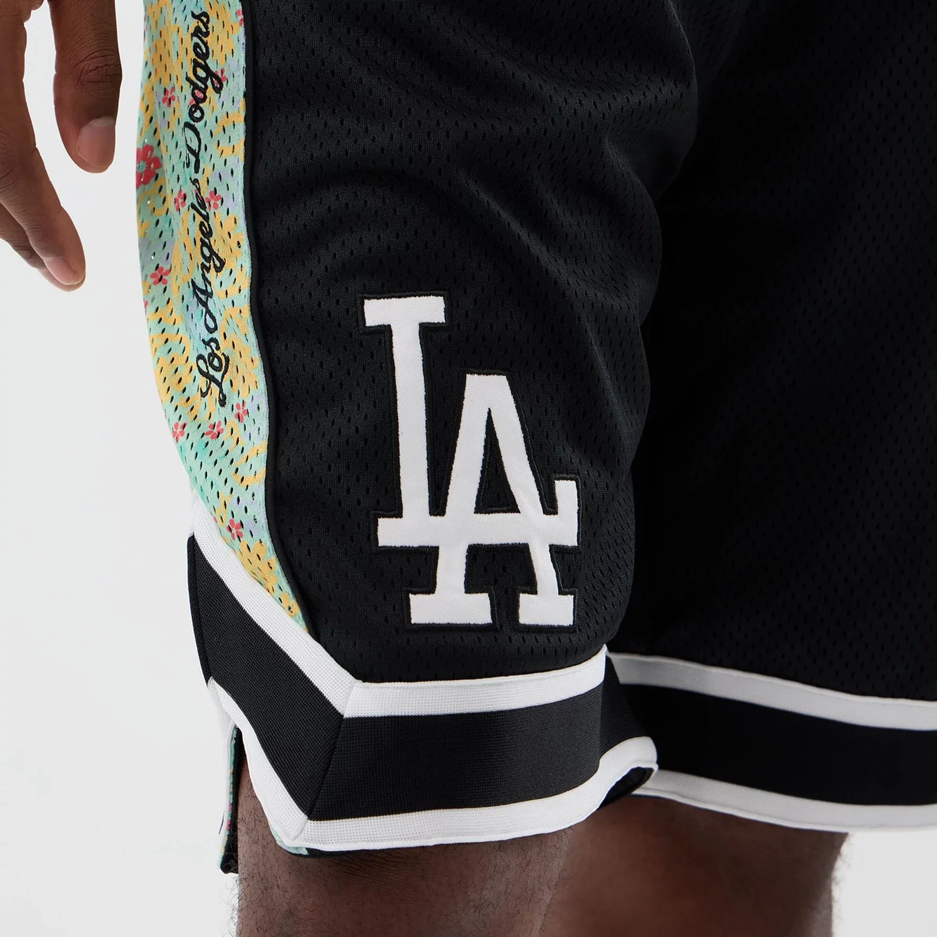 LA Dodgers MLB Mesh Black Mesh Shorts - Image 3