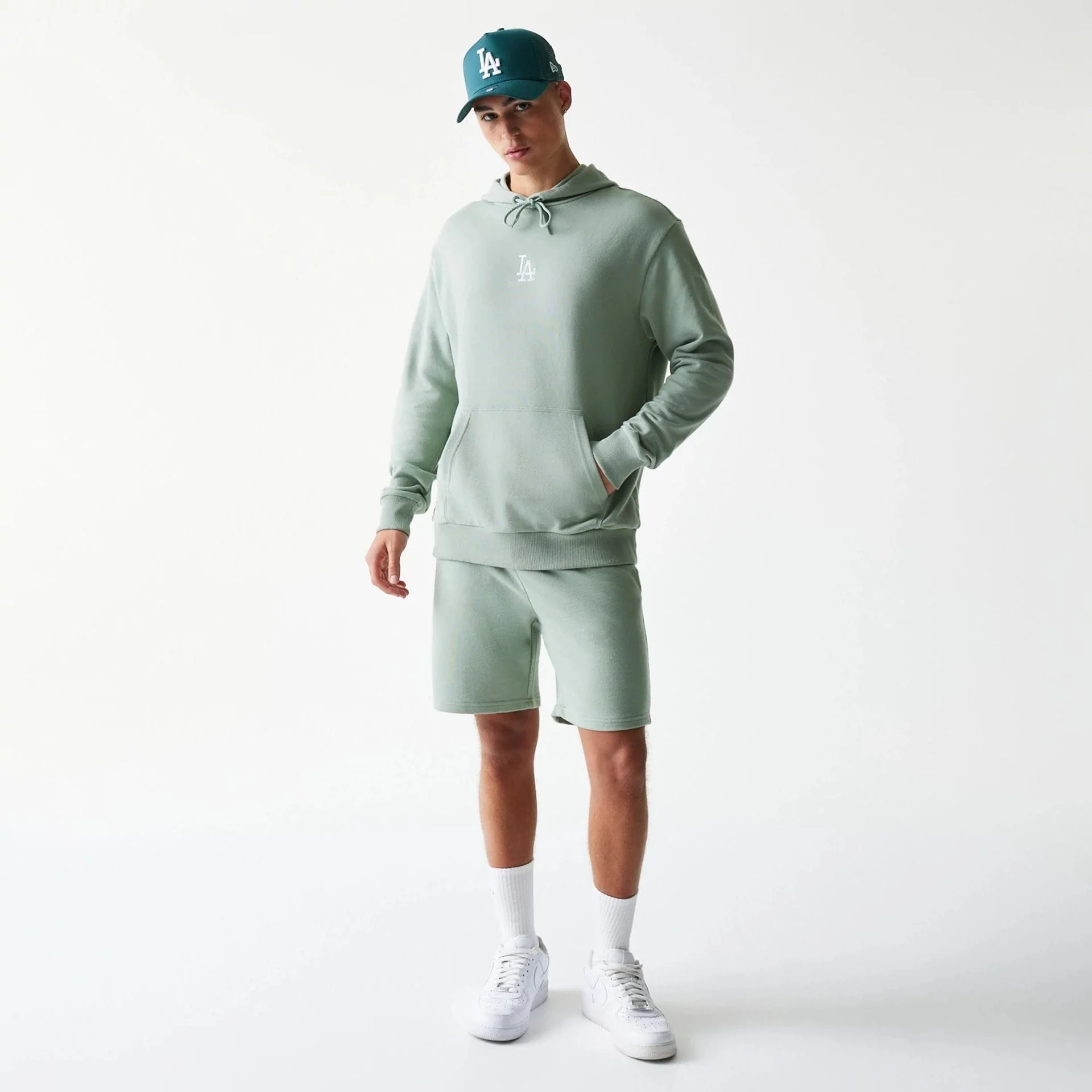 LA Dodgers MLB Midi Pastel Green Oversized Pullover Hoodie - Image 8