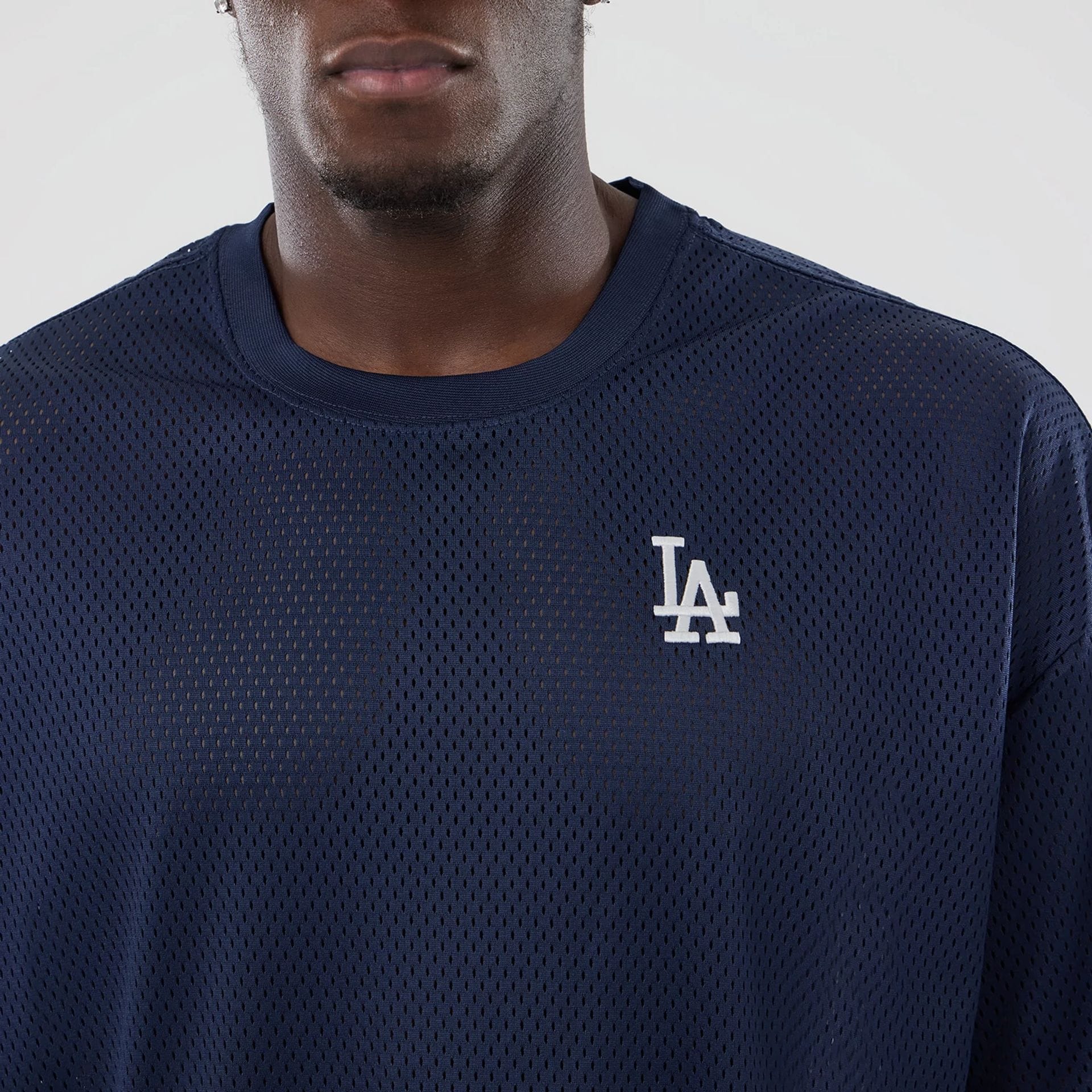 LA Dodgers MLB Mix League Blue Oversized Mesh T-Shirt - Image 4