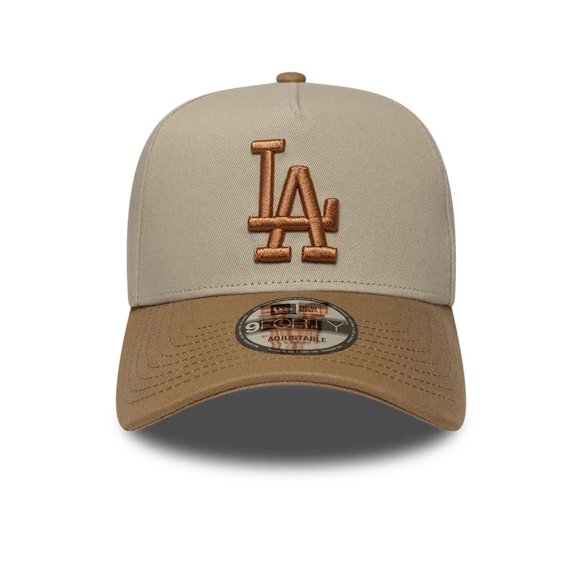 LA Dodgers MLB Mocha Mousse Beige 9FORTY A-Frame Adjustable Cap - Image 2