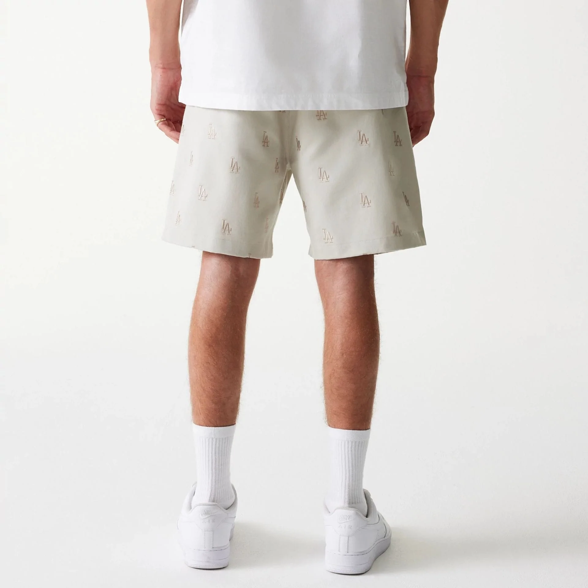 LA Dodgers MLB Monogram Cream Shorts - Image 2