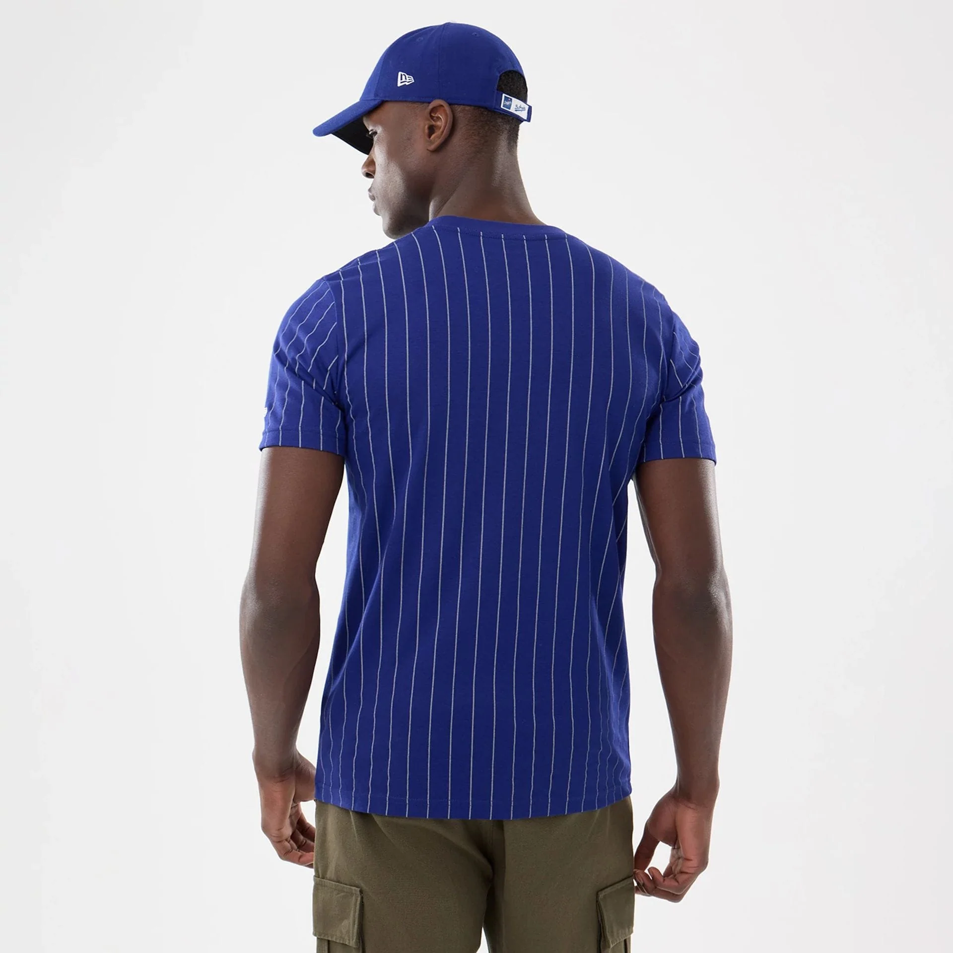 LA Dodgers MLB Pinstripe Dark Blue T-Shirt - Image 2