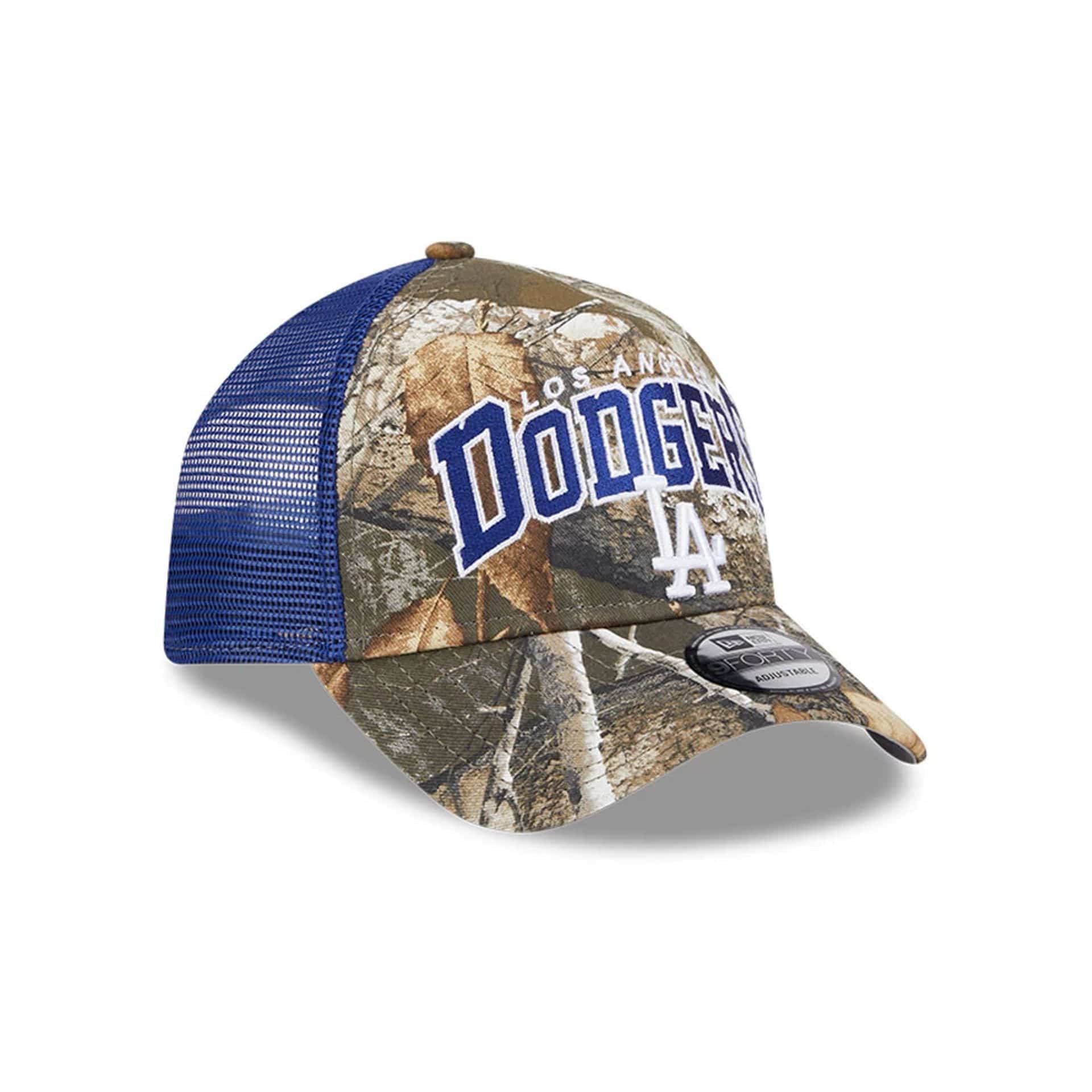 LA Dodgers MLB Realtree Camo Dark Blue 9FORTY A-Frame Trucker Adjustable Cap - Image 4