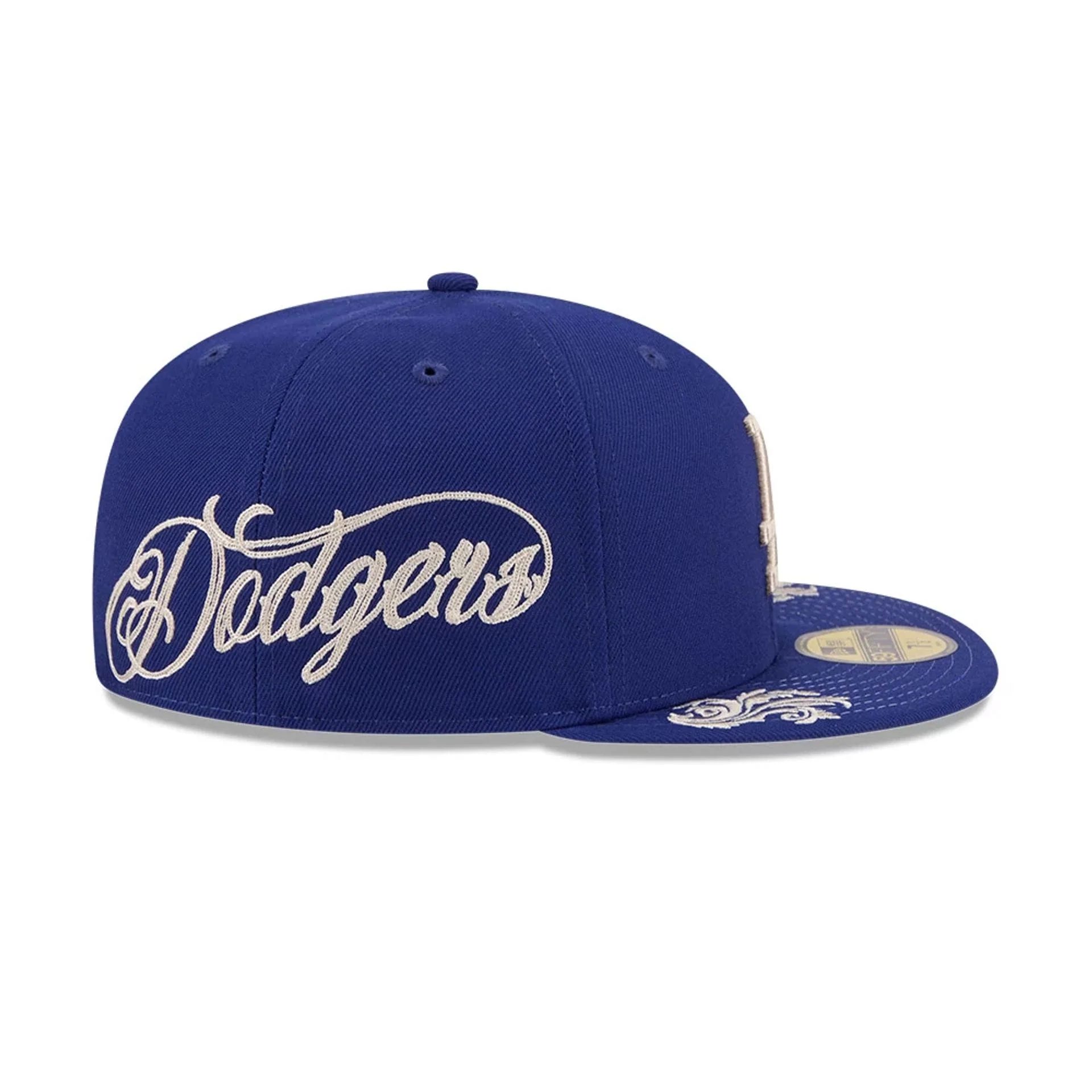 LA Dodgers MLB Script Dark Blue 59FIFTY Fitted Cap - Image 4