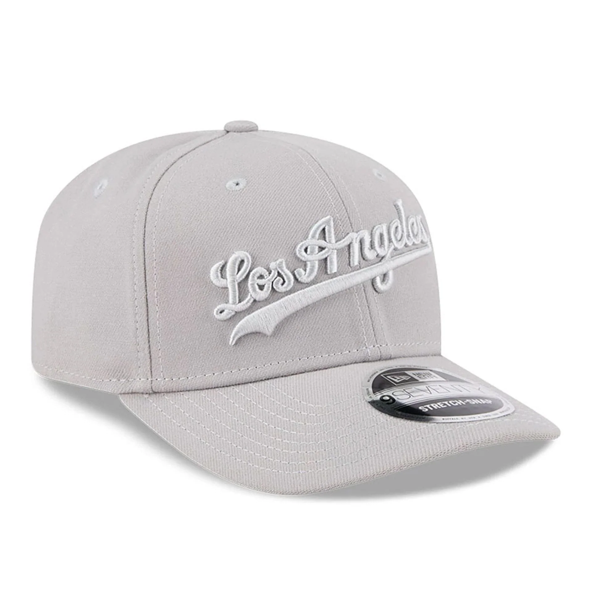 LA Dodgers MLB Script Grey 9SEVENTY Stretch Snap Adjustable Cap - Image 3