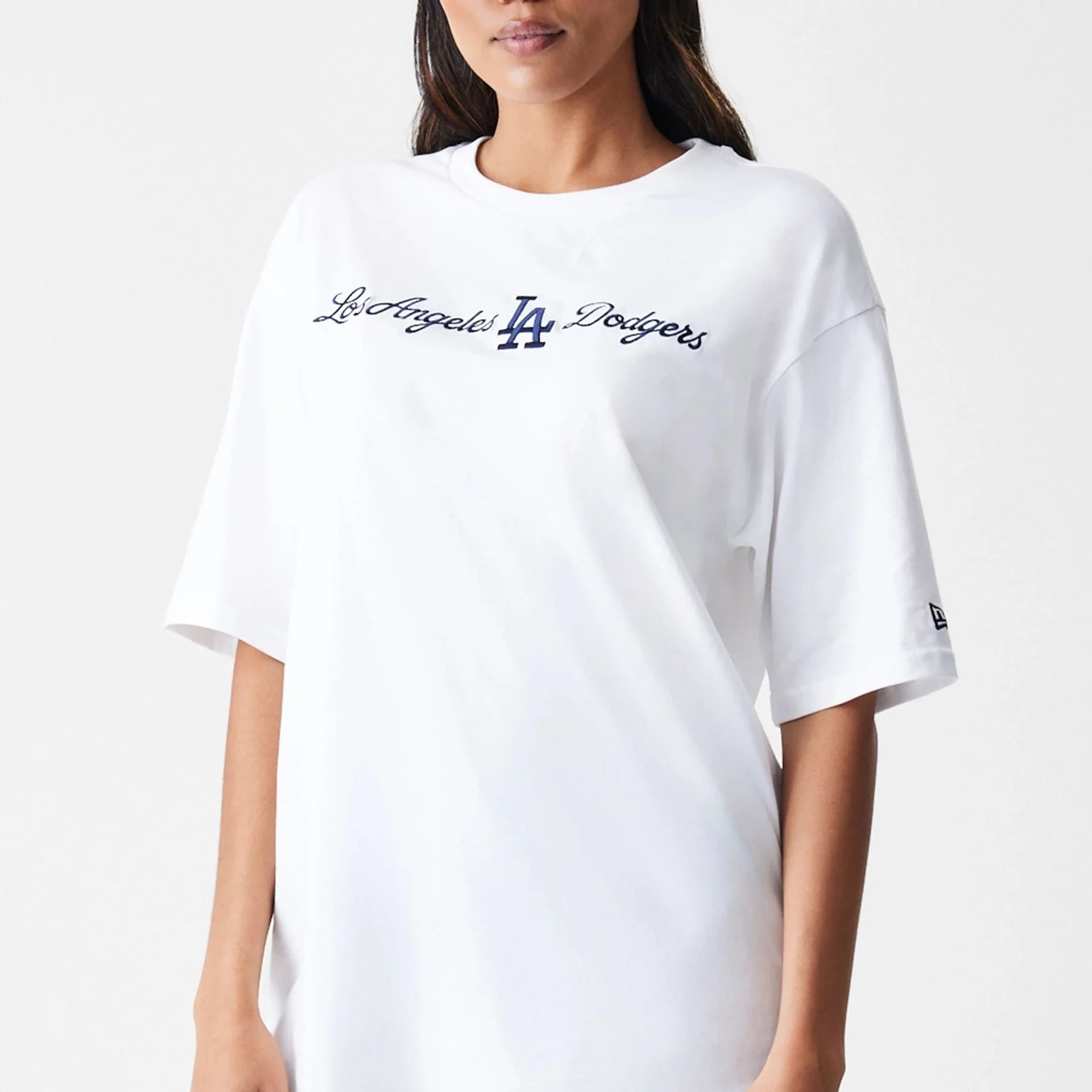 LA Dodgers MLB Script White Oversized T-Shirt - Image 7
