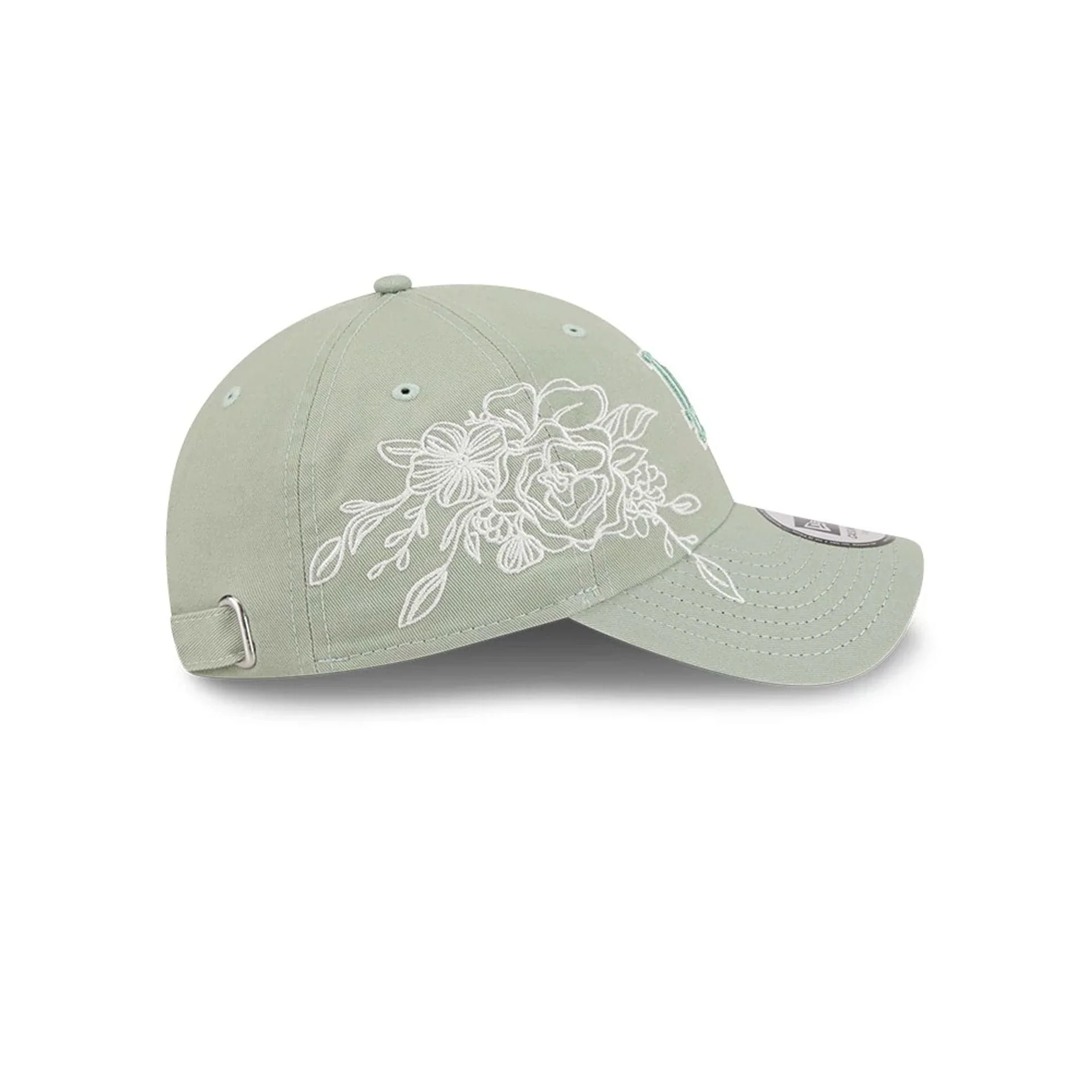 LA Dodgers MLB Stitched Flowers Pastel Green Casual Classic Adjustable Cap - Image 5