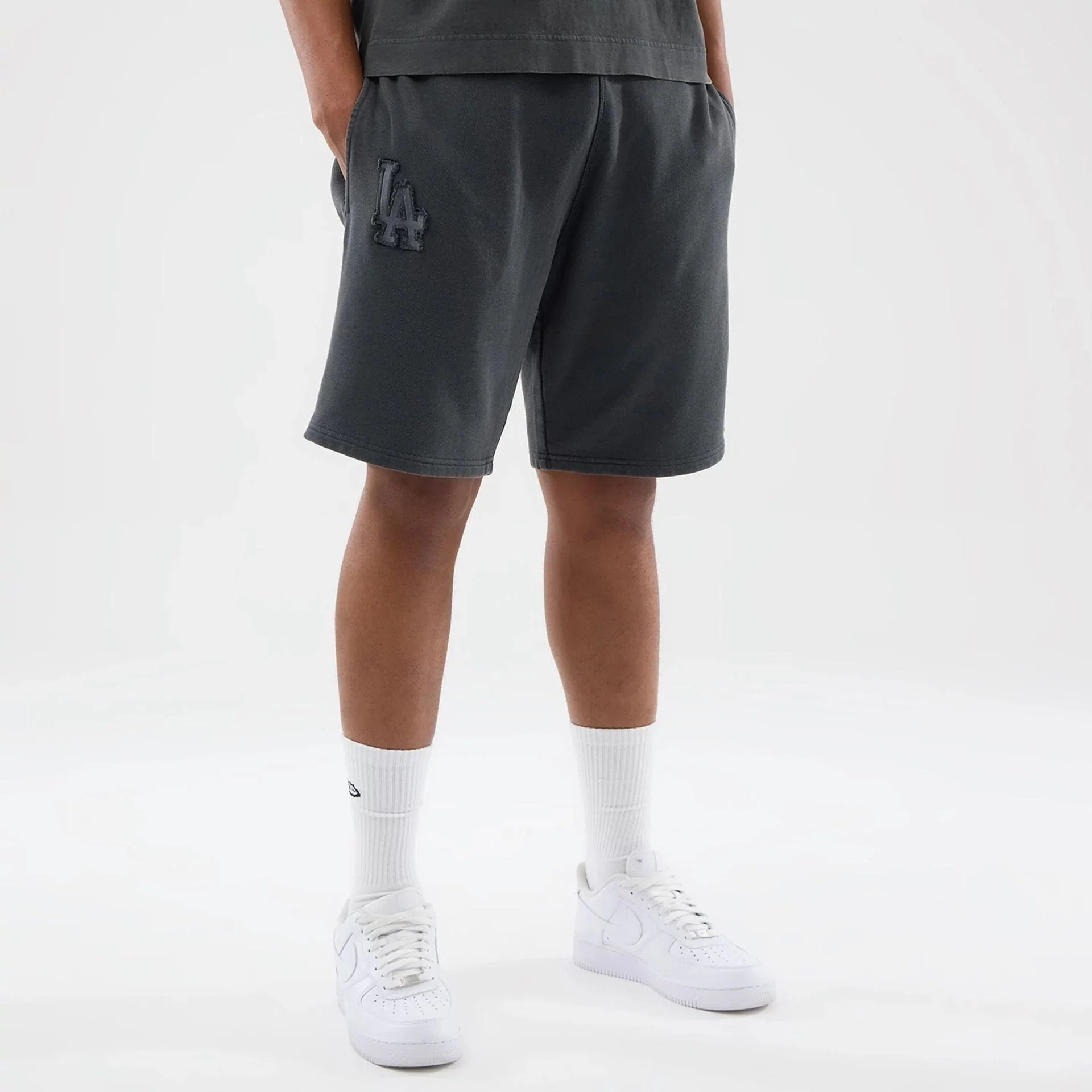 LA Dodgers MLB Washed Dark Grey Shorts - Image 7