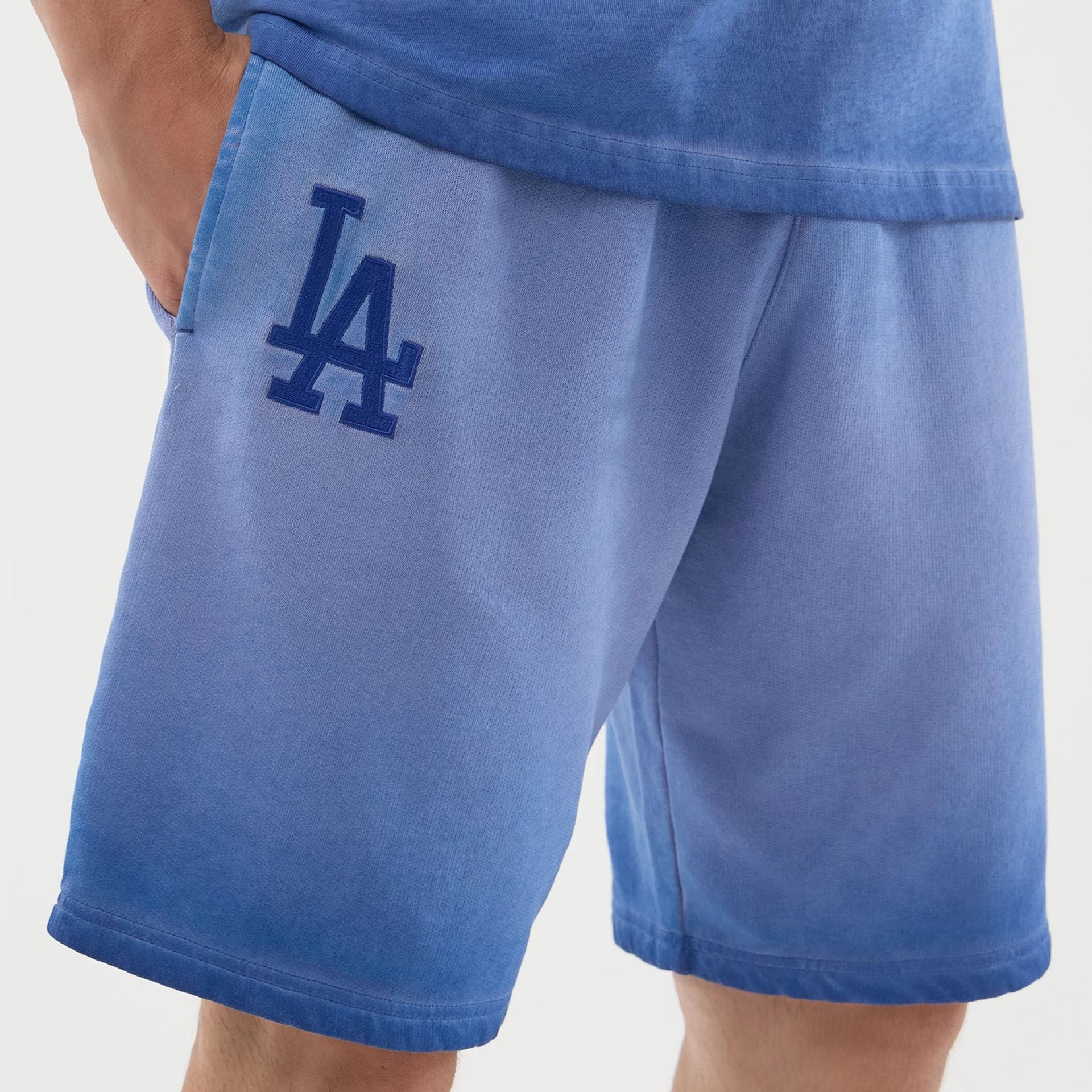 LA Dodgers MLB Washed Logo Pastel Blue Shorts - Image 4