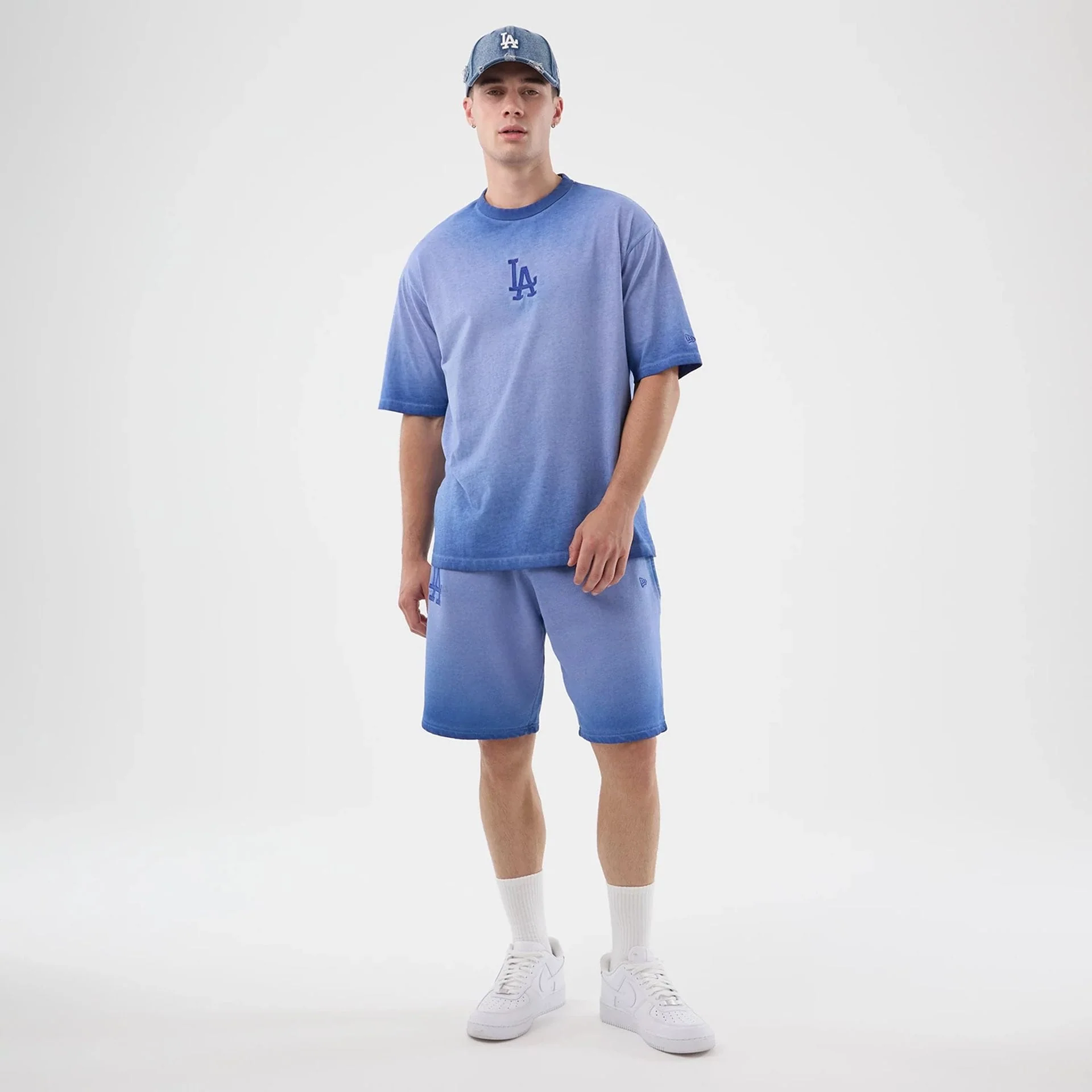 LA Dodgers MLB Washed Logo Pastel Blue T-Shirt - Image 8