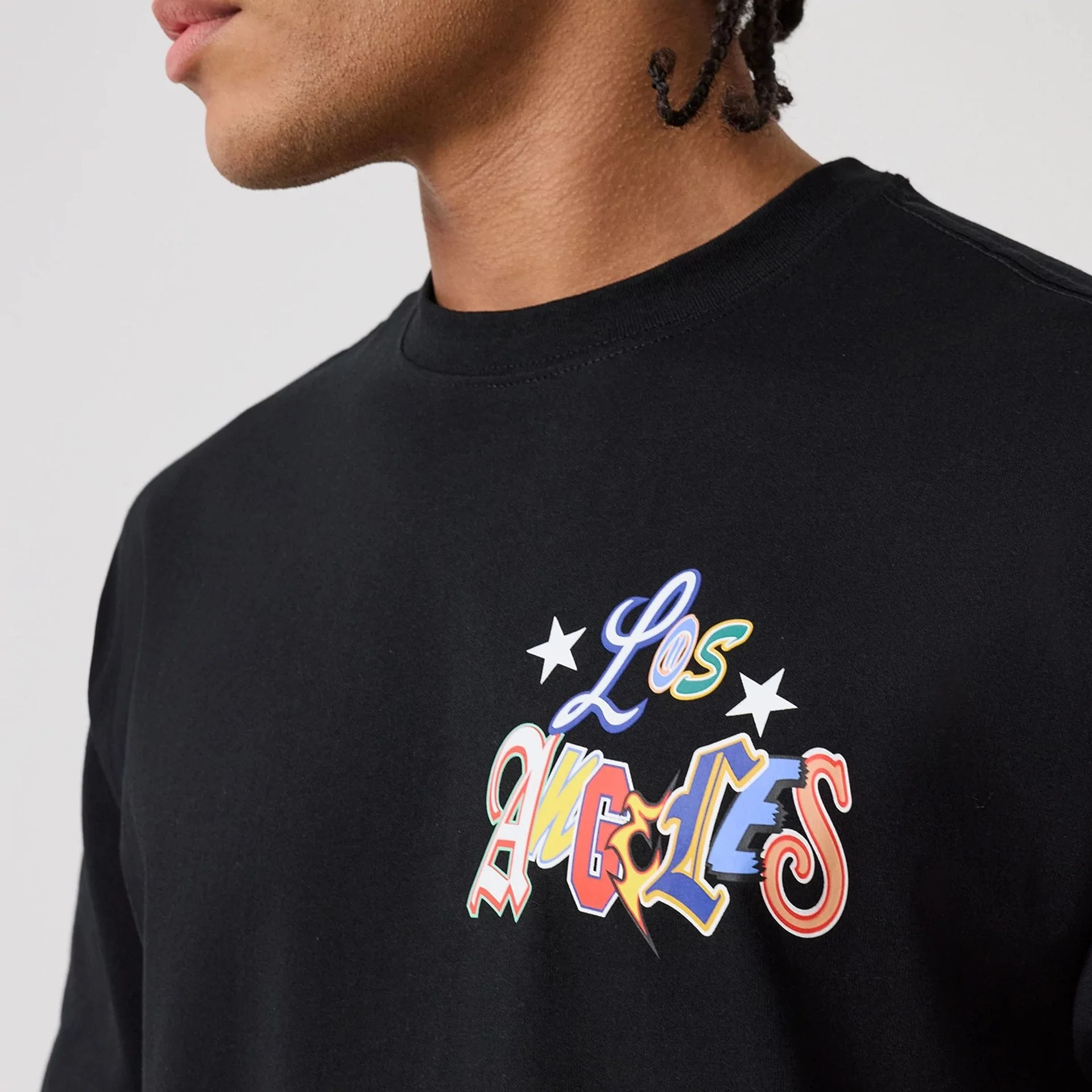 LA Dodgers MLB Word Art Black T-Shirt - Image 4