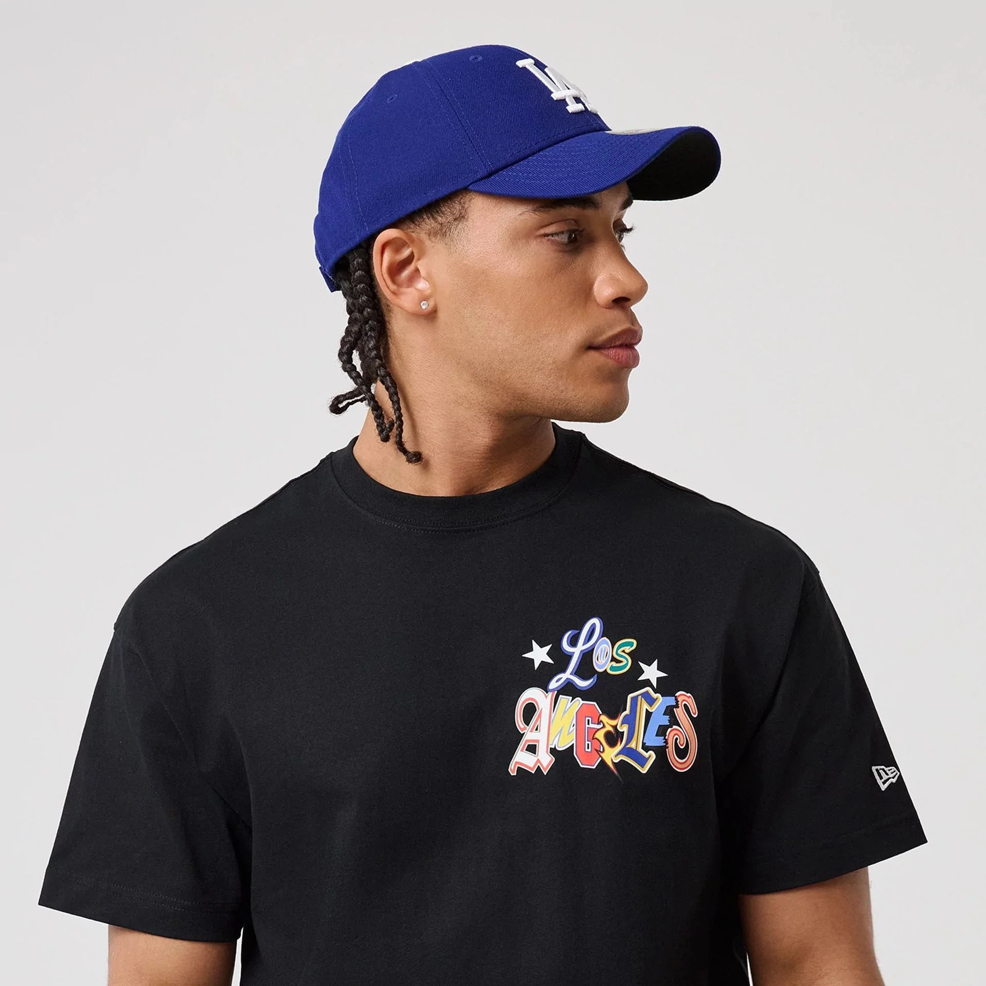 LA Dodgers MLB Word Art Black T-Shirt - Image 6