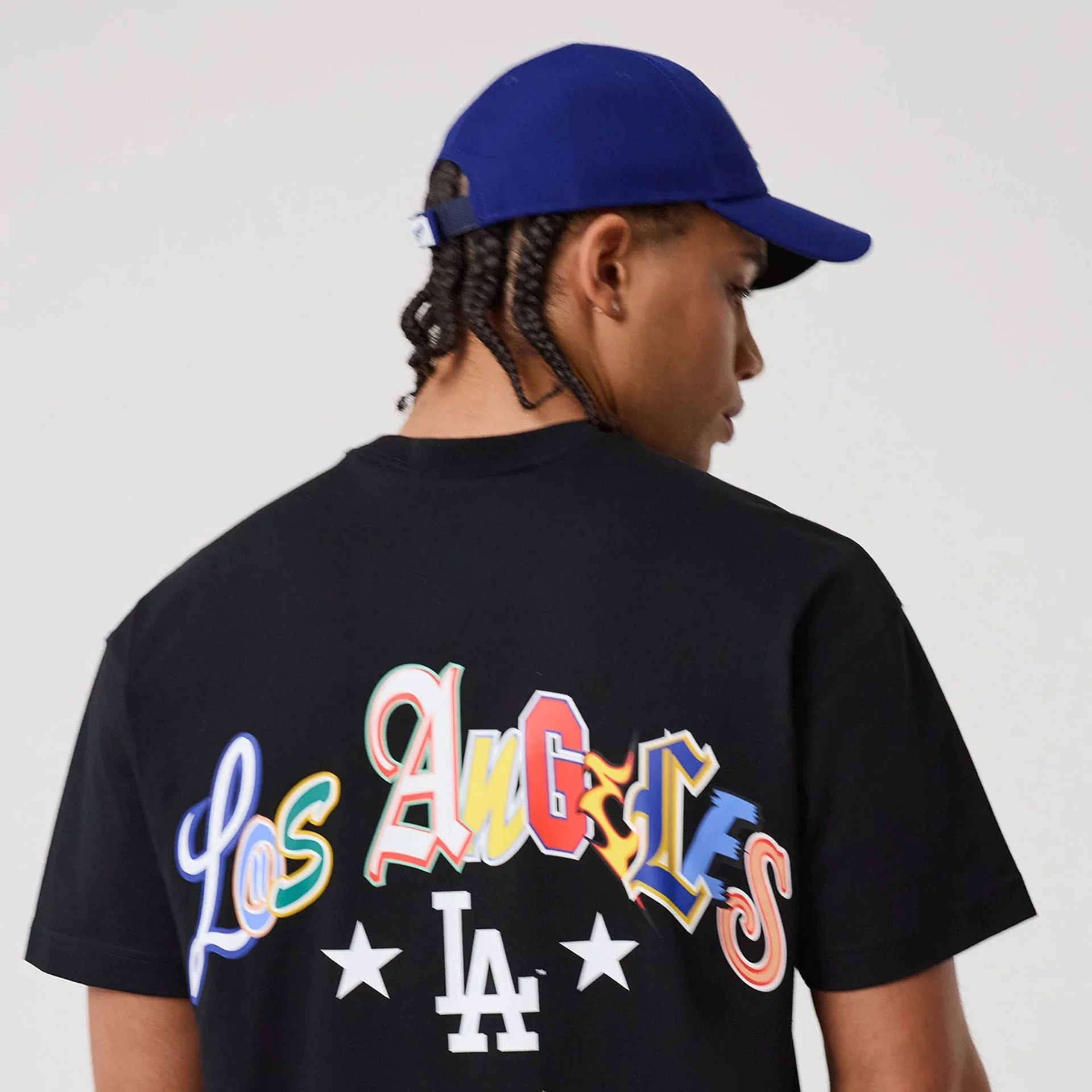LA Dodgers MLB Word Art Black T-Shirt - Image 7