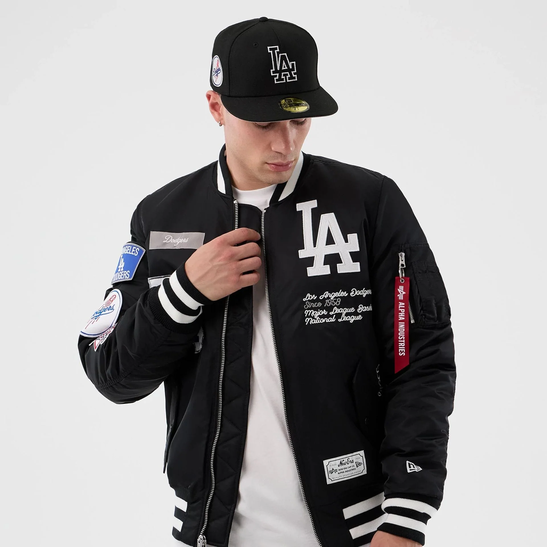 LA Dodgers MLB X Alpha Black Bomber Jacket - Image 3