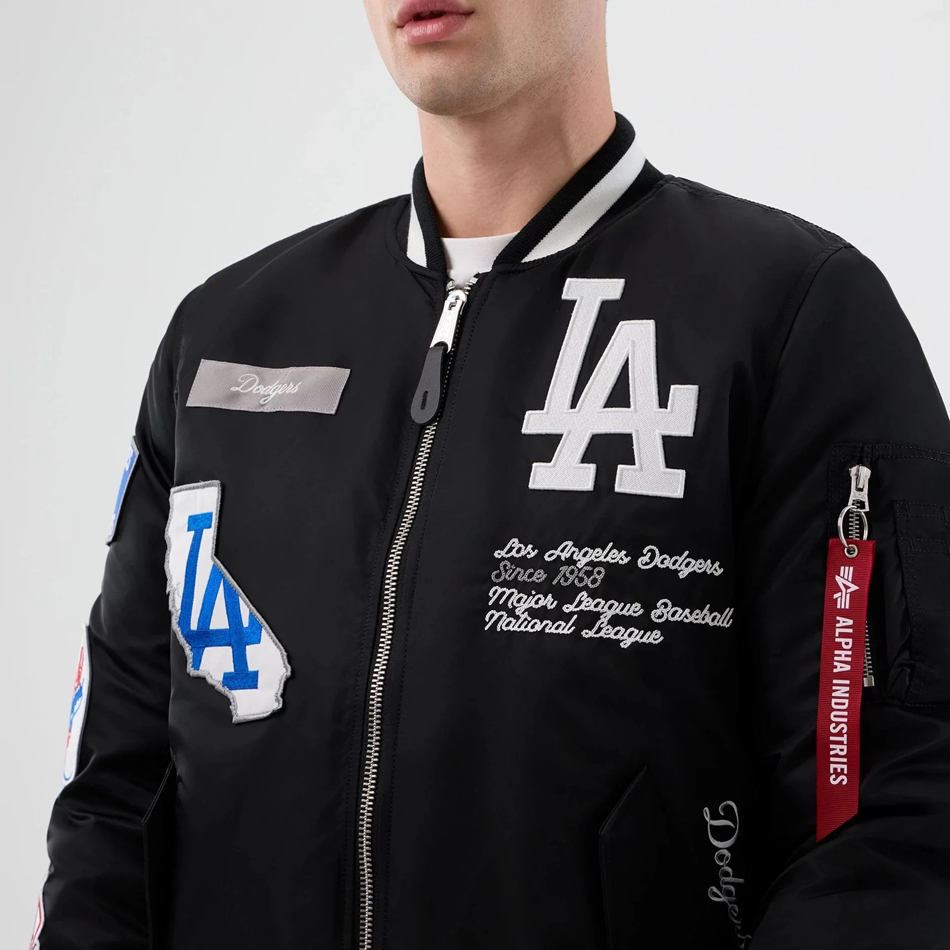 LA Dodgers MLB X Alpha Black Bomber Jacket - Image 4