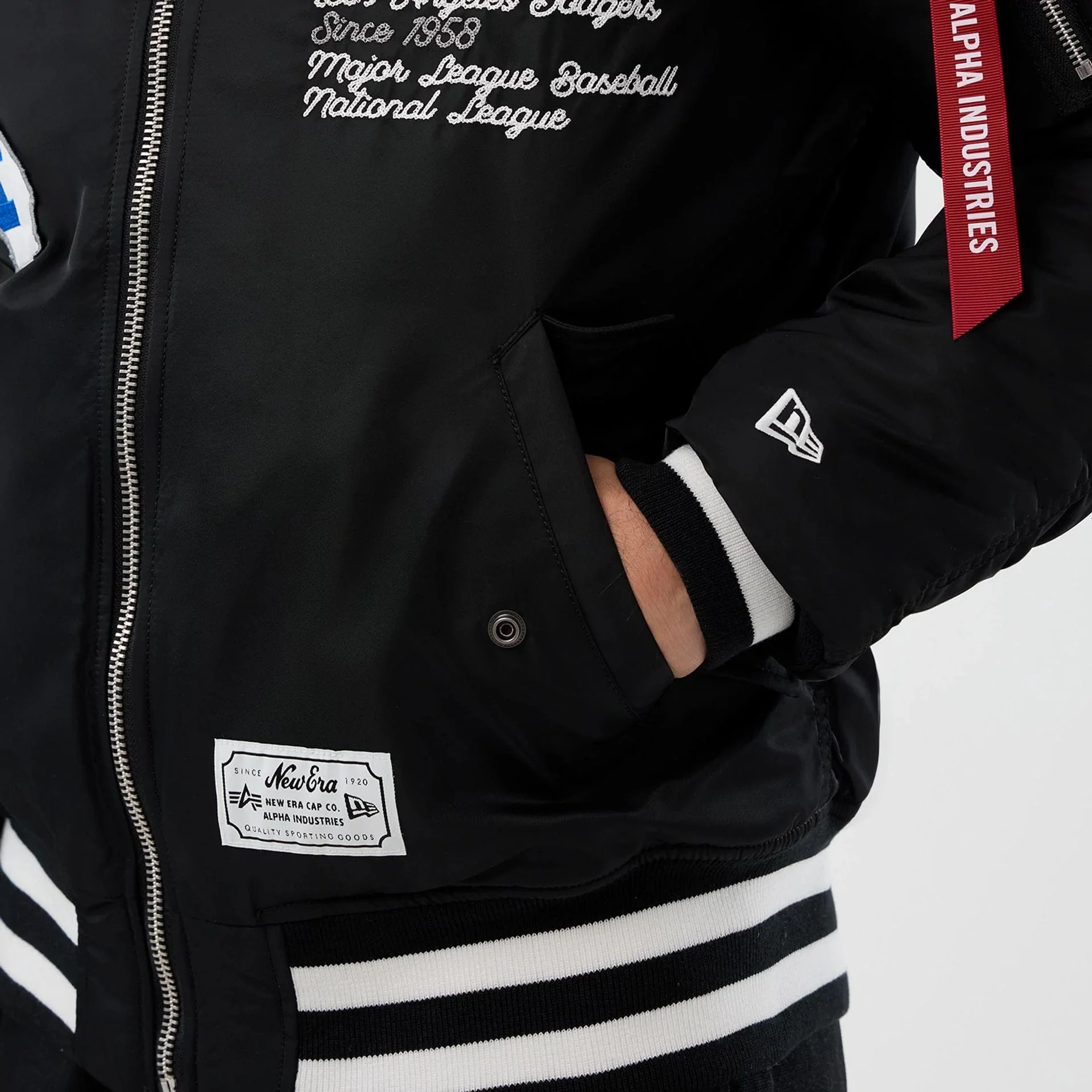 LA Dodgers MLB X Alpha Black Bomber Jacket - Image 5