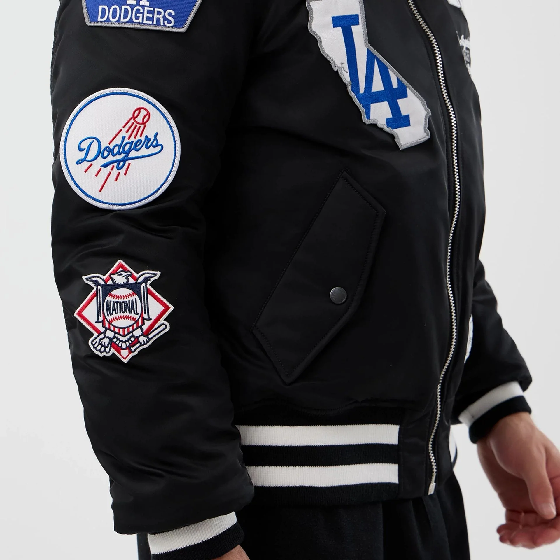 LA Dodgers MLB X Alpha Black Bomber Jacket - Image 6