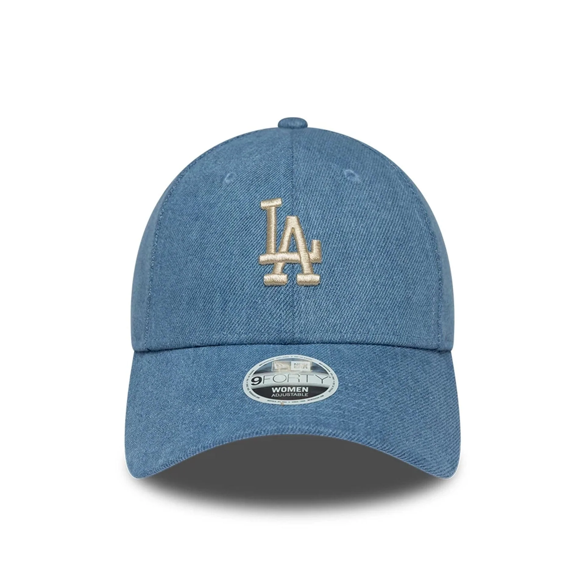 LA Dodgers Womens MLB Denim Pastel Blue 9FORTY Bowback Adjustable Cap - Image 3
