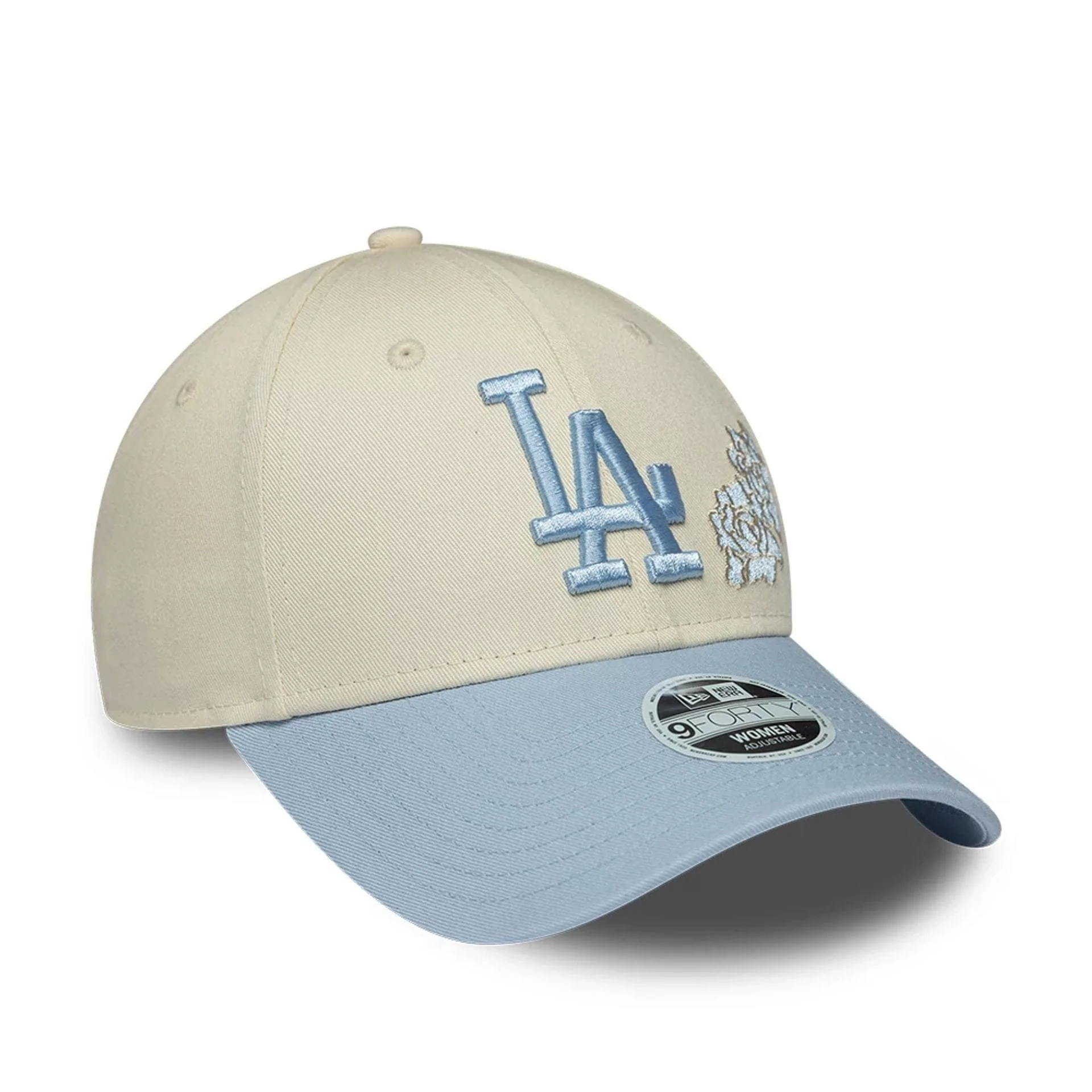 LA Dodgers Womens MLB Floral Cream 9FORTY Adjustable Cap - Image 3