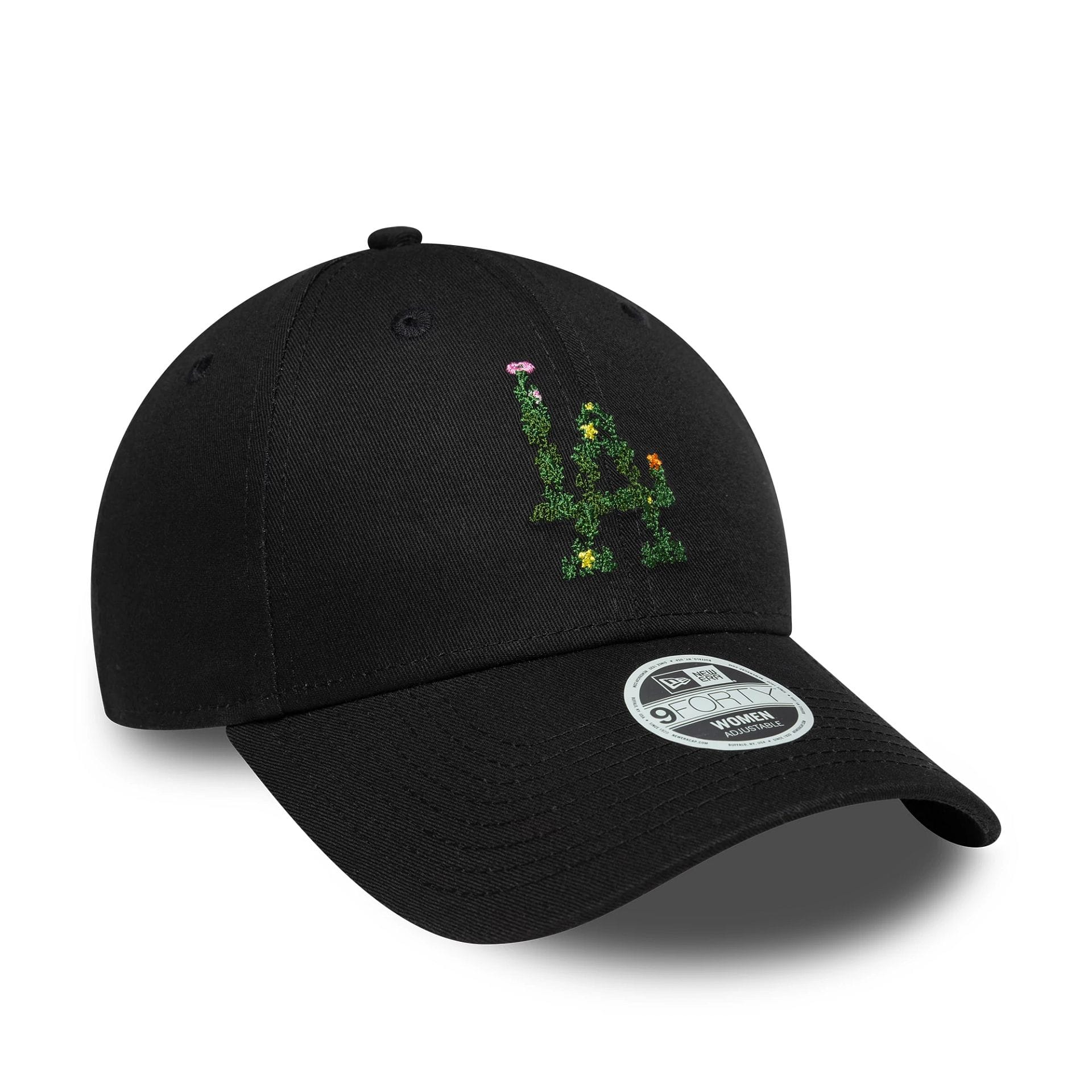 LA Dodgers Womens MLB Floral Infill Black 9FORTY Adjustable Cap - Image 3