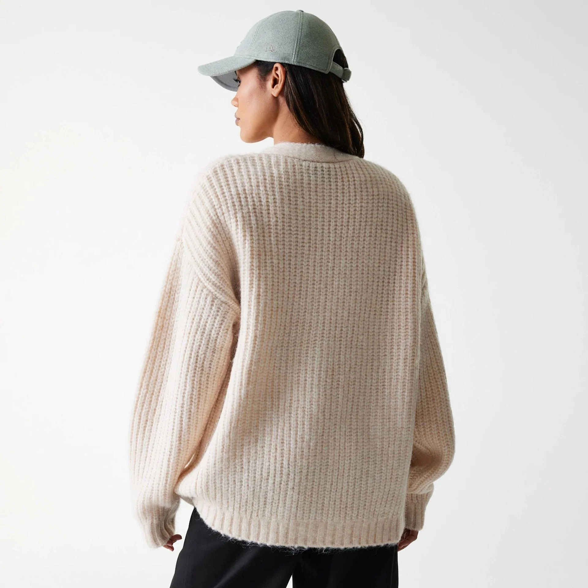 LA Dodgers Womens MLB Knit Light Beige Cardigan - Image 2