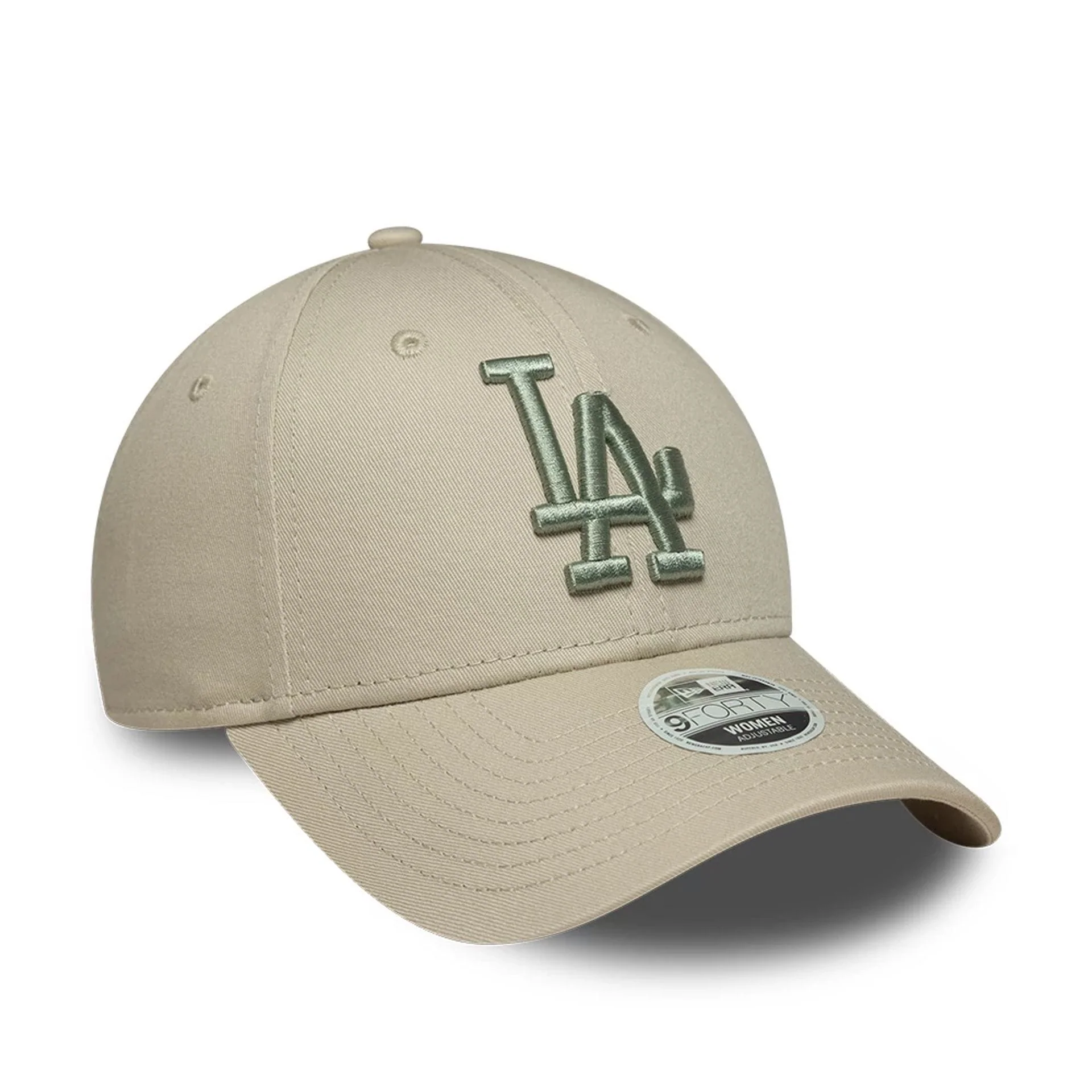 LA Dodgers Womens MLB League Essential Light Beige 9FORTY Adjustable Cap - Image 3