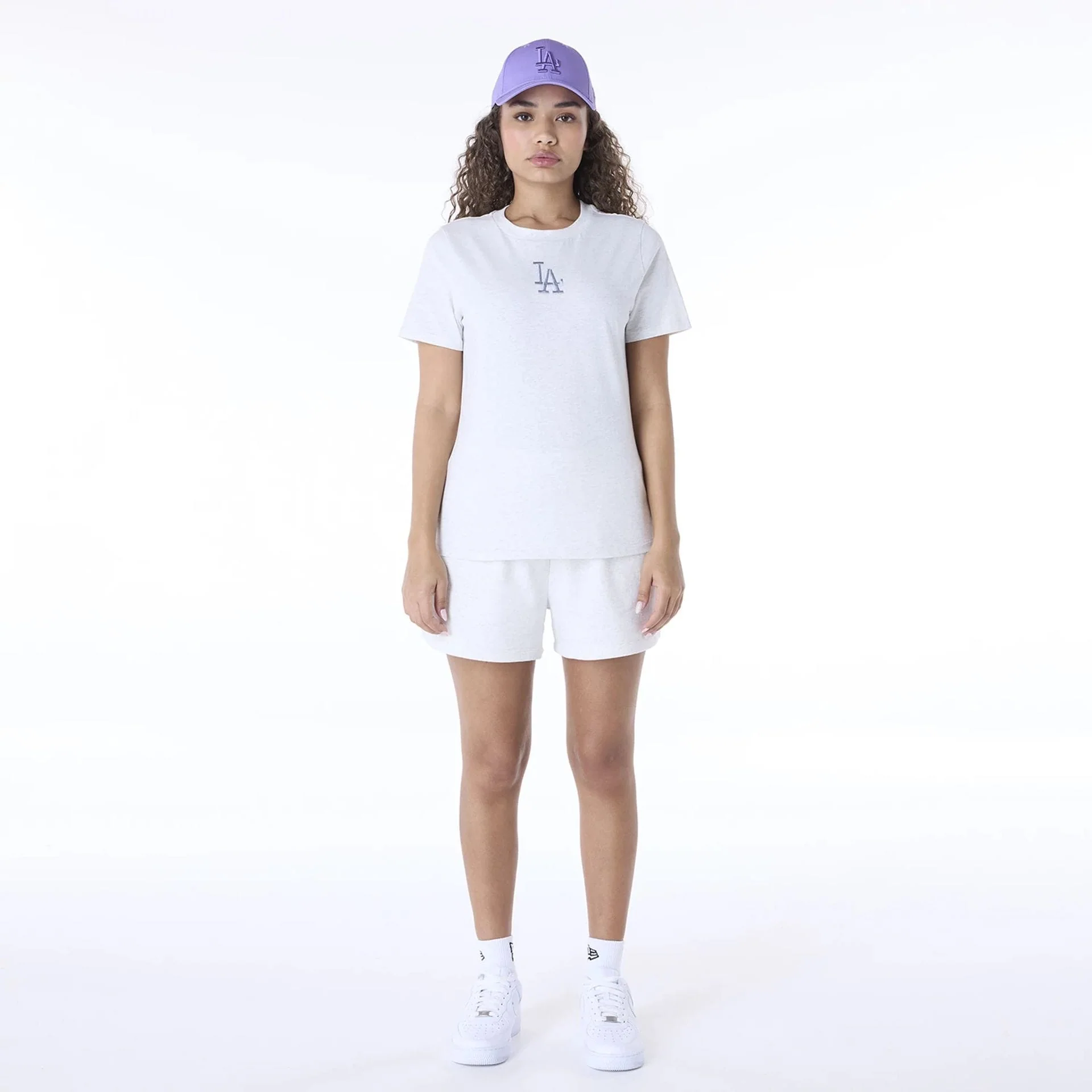 LA Dodgers Womens MLB League Essential Pastel Grey T-Shirt - Image 3