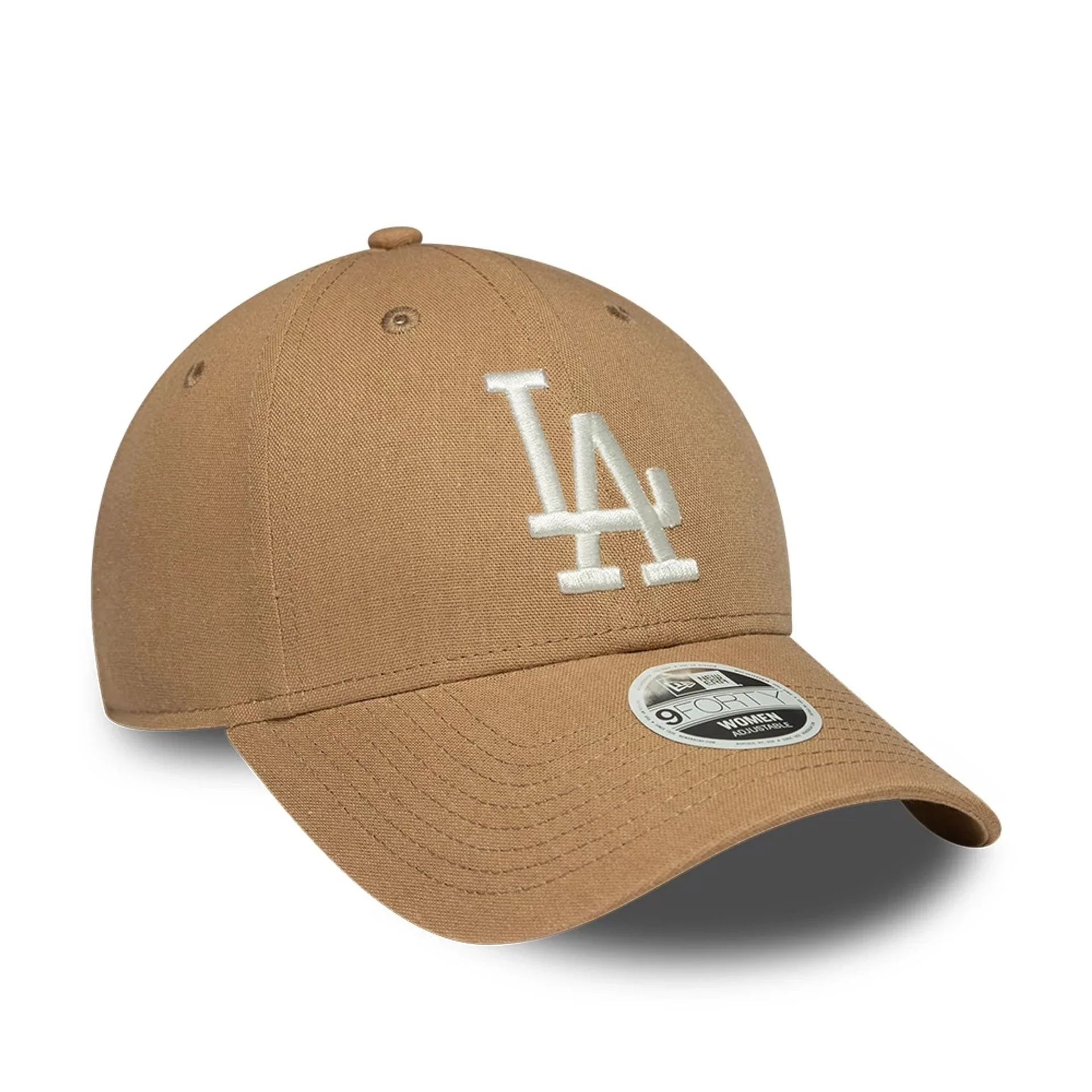 LA Dodgers Womens MLB Linen Dark Beige 9FORTY Adjustable Cap - Image 3