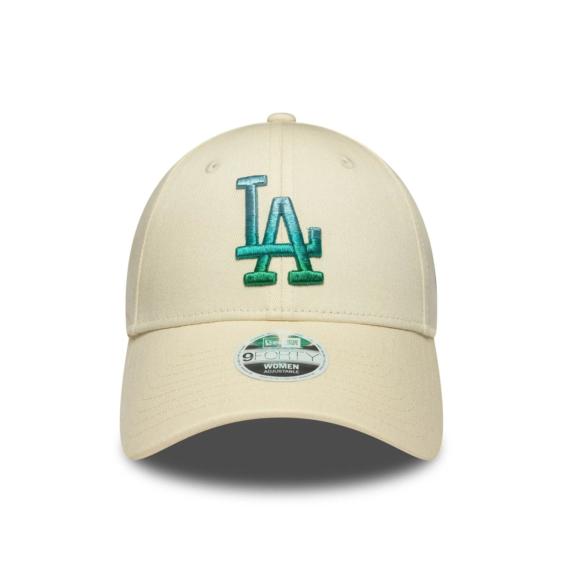 LA Dodgers Womens MLB Metallic Logo Cream 9FORTY Adjustable Cap - Image 2
