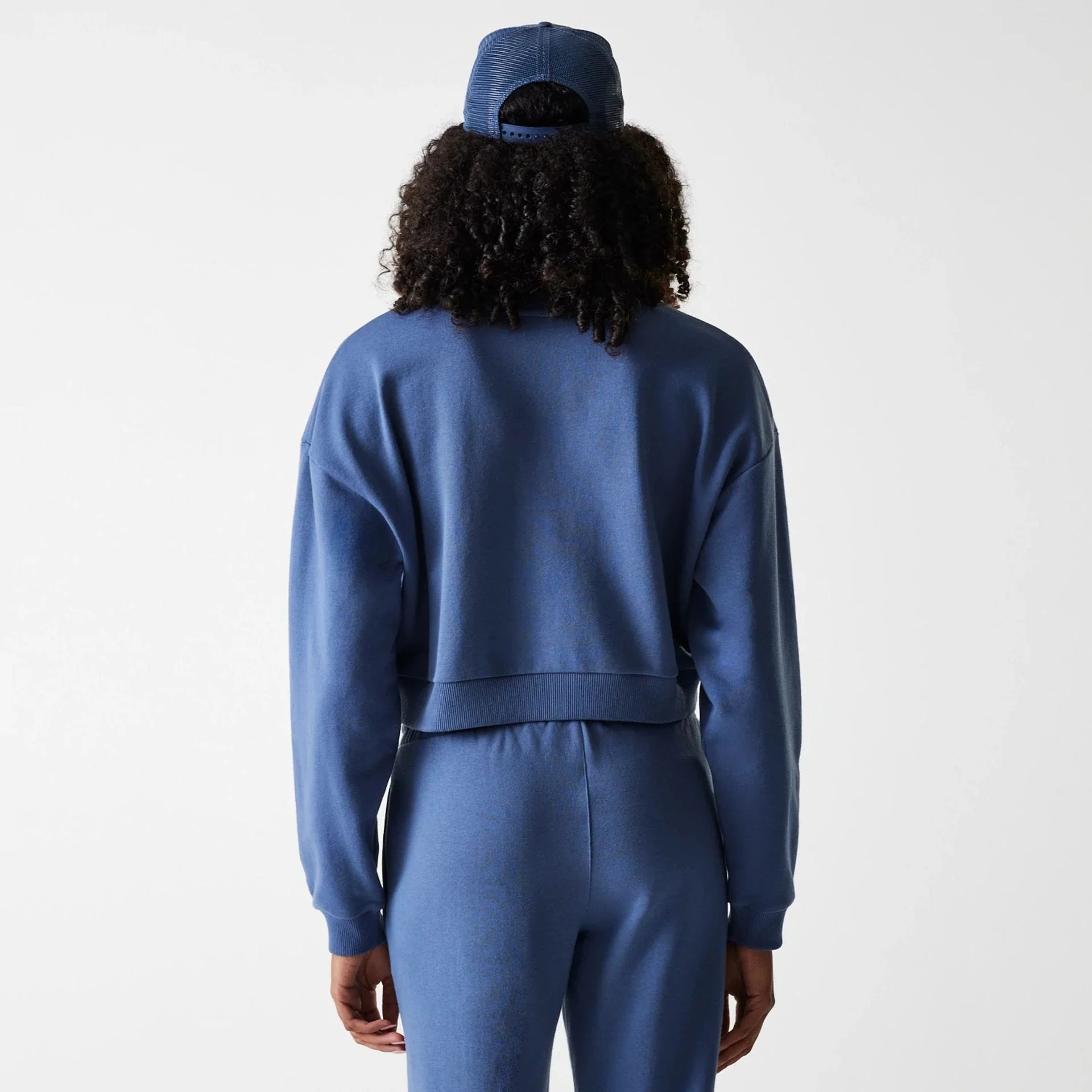 LA Dodgers Womens MLB Midi League Essential Dark Blue Cropped Crew Neck Sweater - Image 2