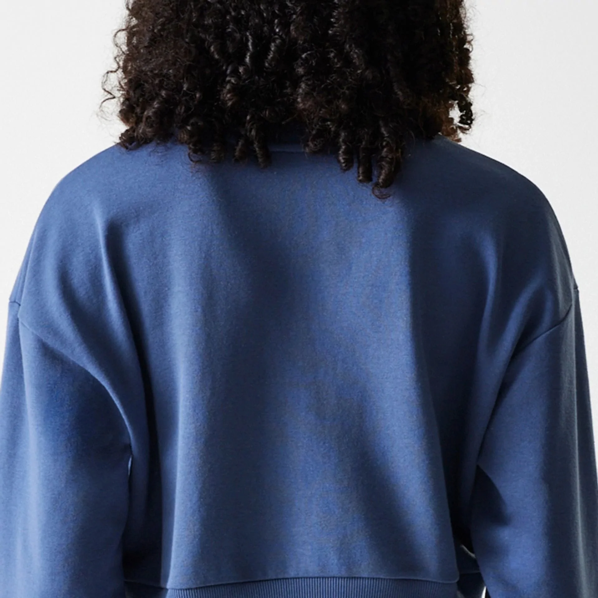 LA Dodgers Womens MLB Midi League Essential Dark Blue Cropped Crew Neck Sweater - Image 7