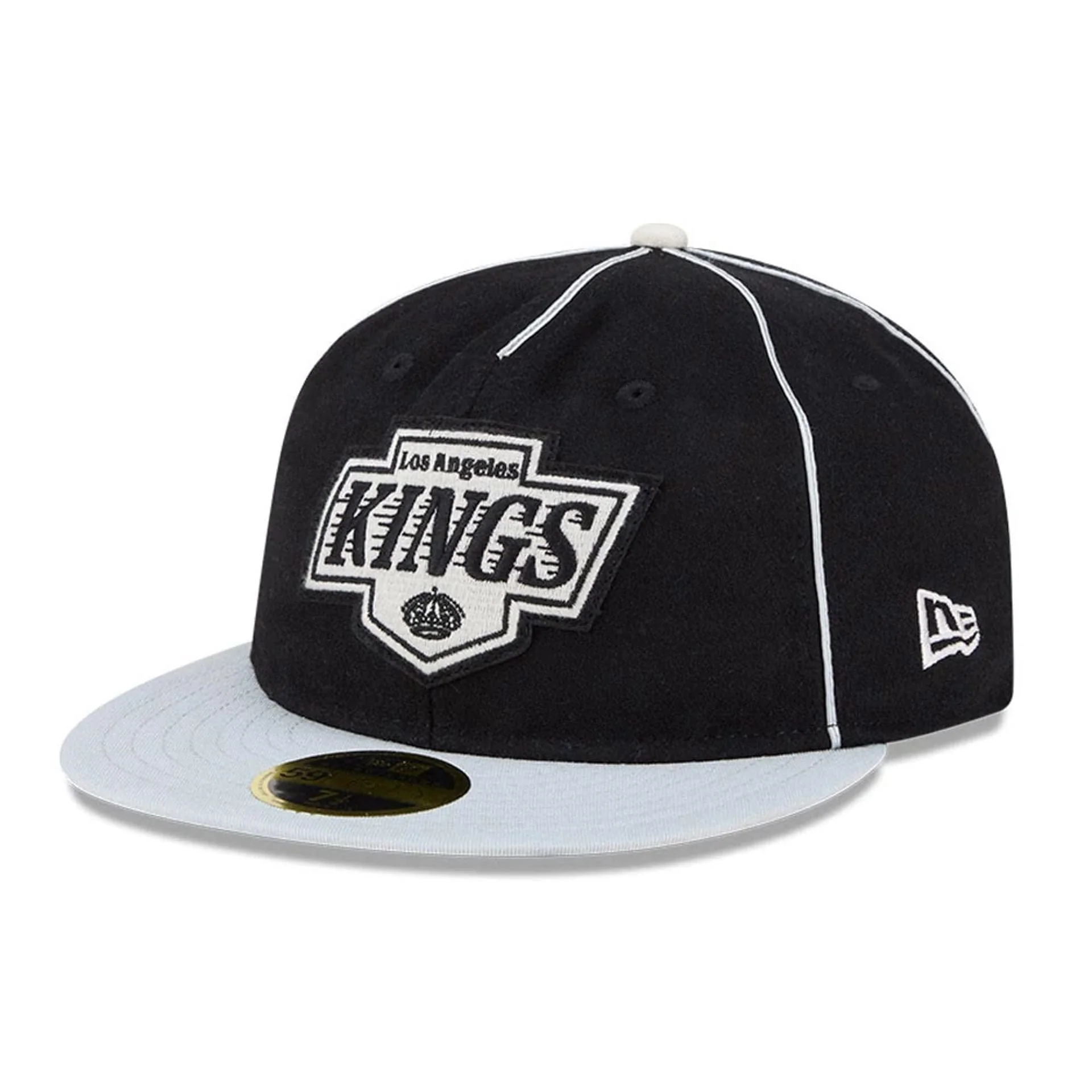 LA Kings NHL Felt Logo Black Retro Crown 59FIFTY Fitted Cap - Image 4